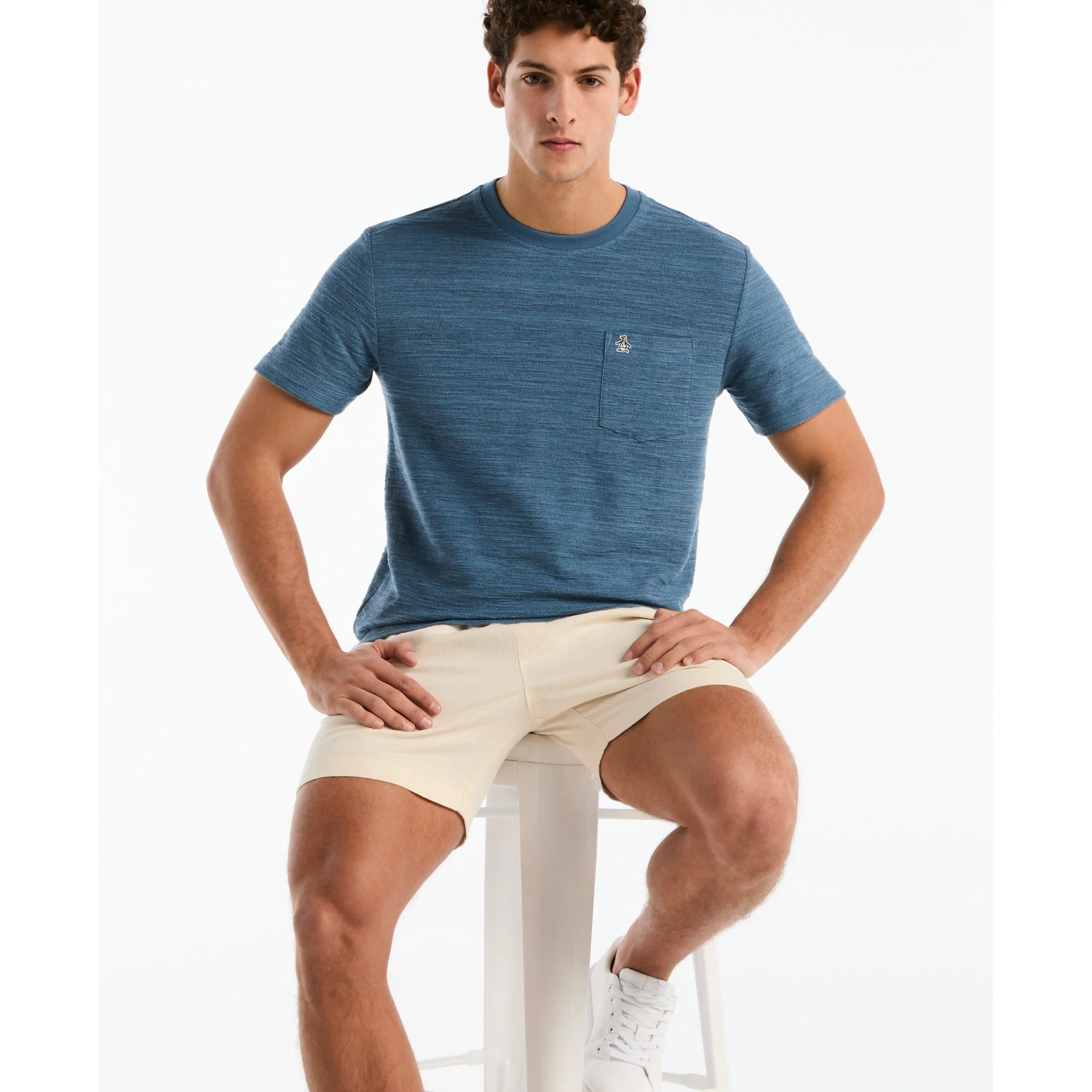 Space Dyed Slub T-Shirt In Copen Blue - Image 5
