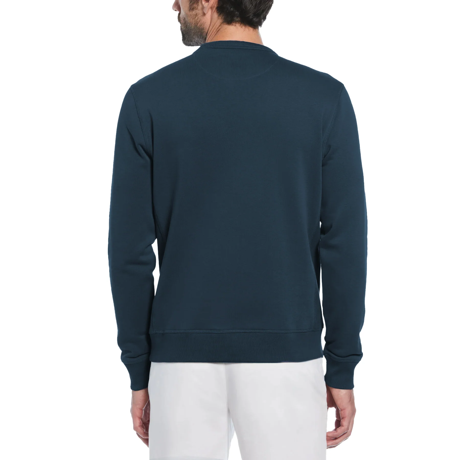 Sticker Pete Fleece Crew Neck Sweatshirt In Blue Wing Teal - Image 2