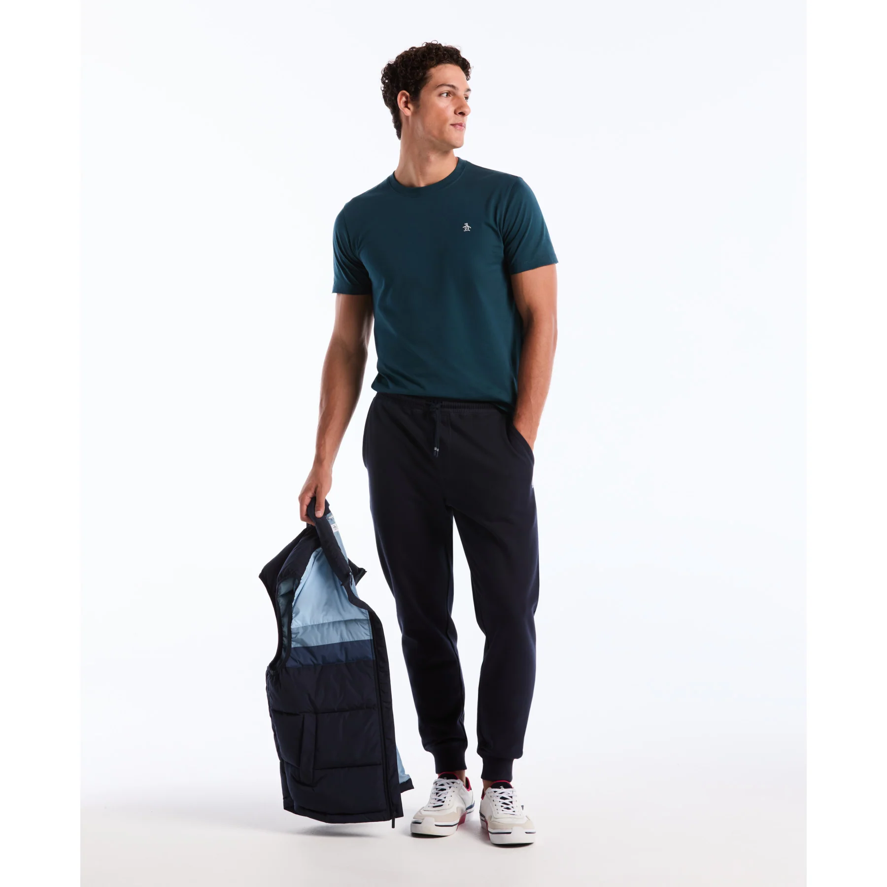 Sticker Pete Fleece Joggers In Dark Sapphire - Image 5