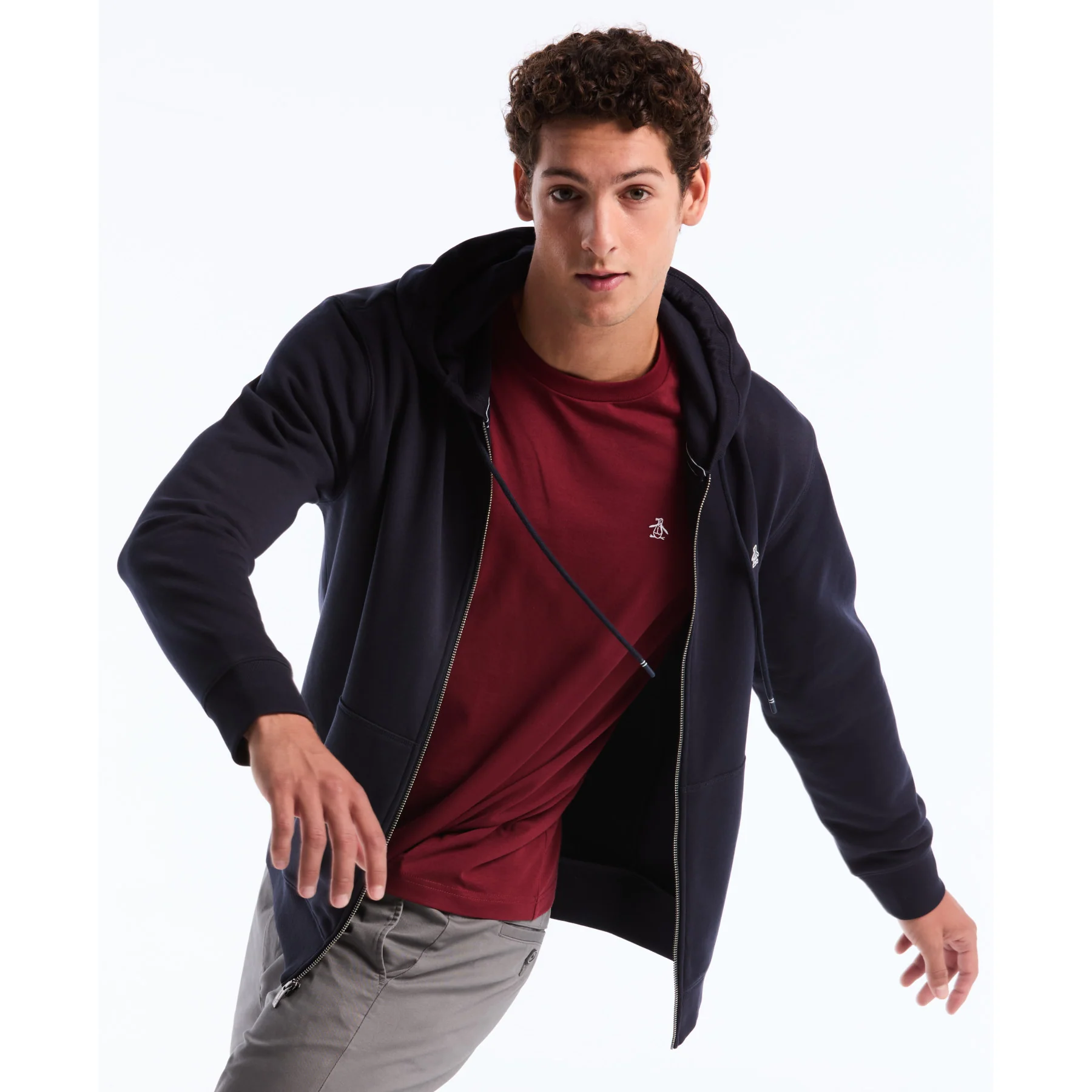 Sticker Pete Full Zip Hoodie In Dark Sapphire - Image 5