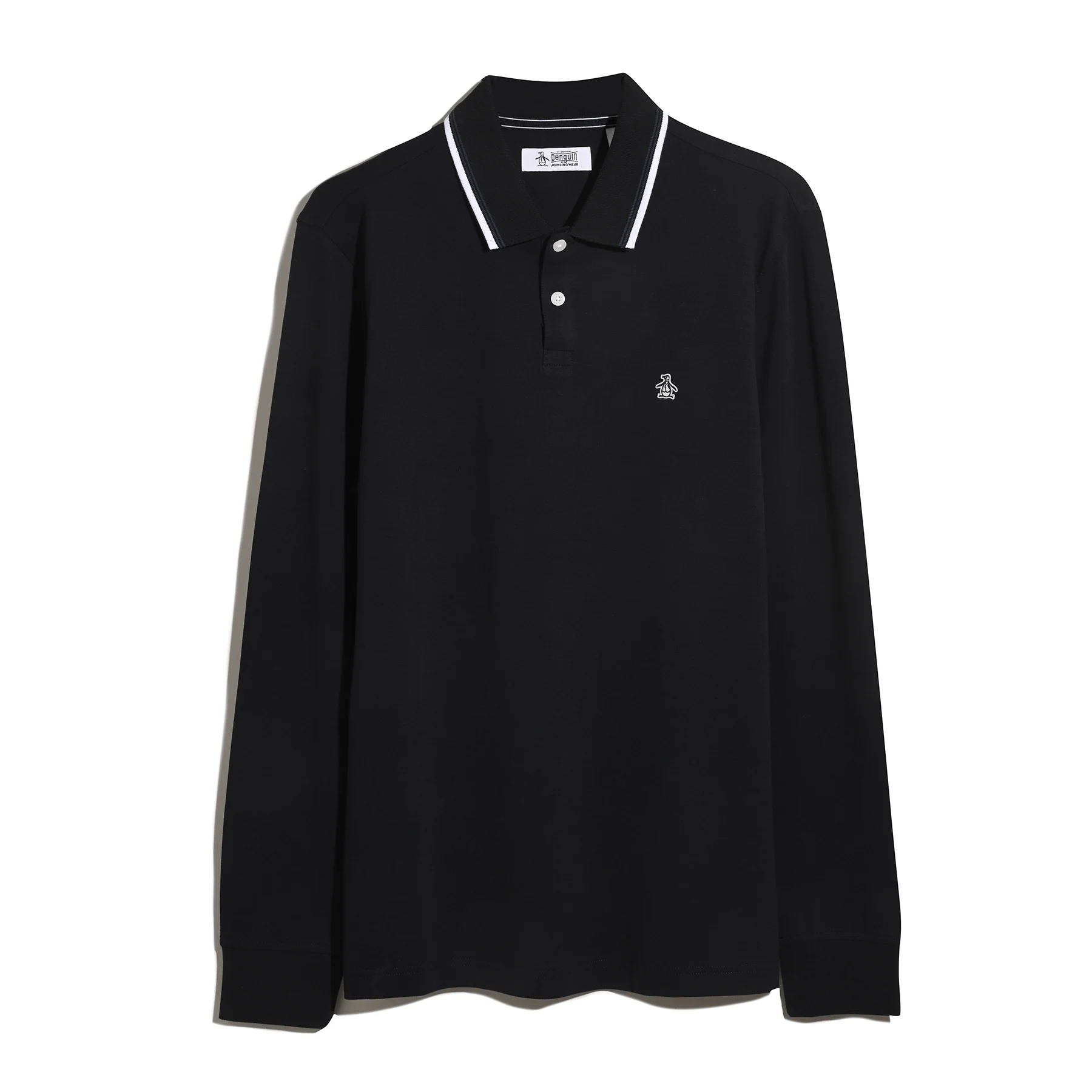 Sticker Pete Tipped Long Sleeve Polo Shirt In Dark Sapphire - Image 6