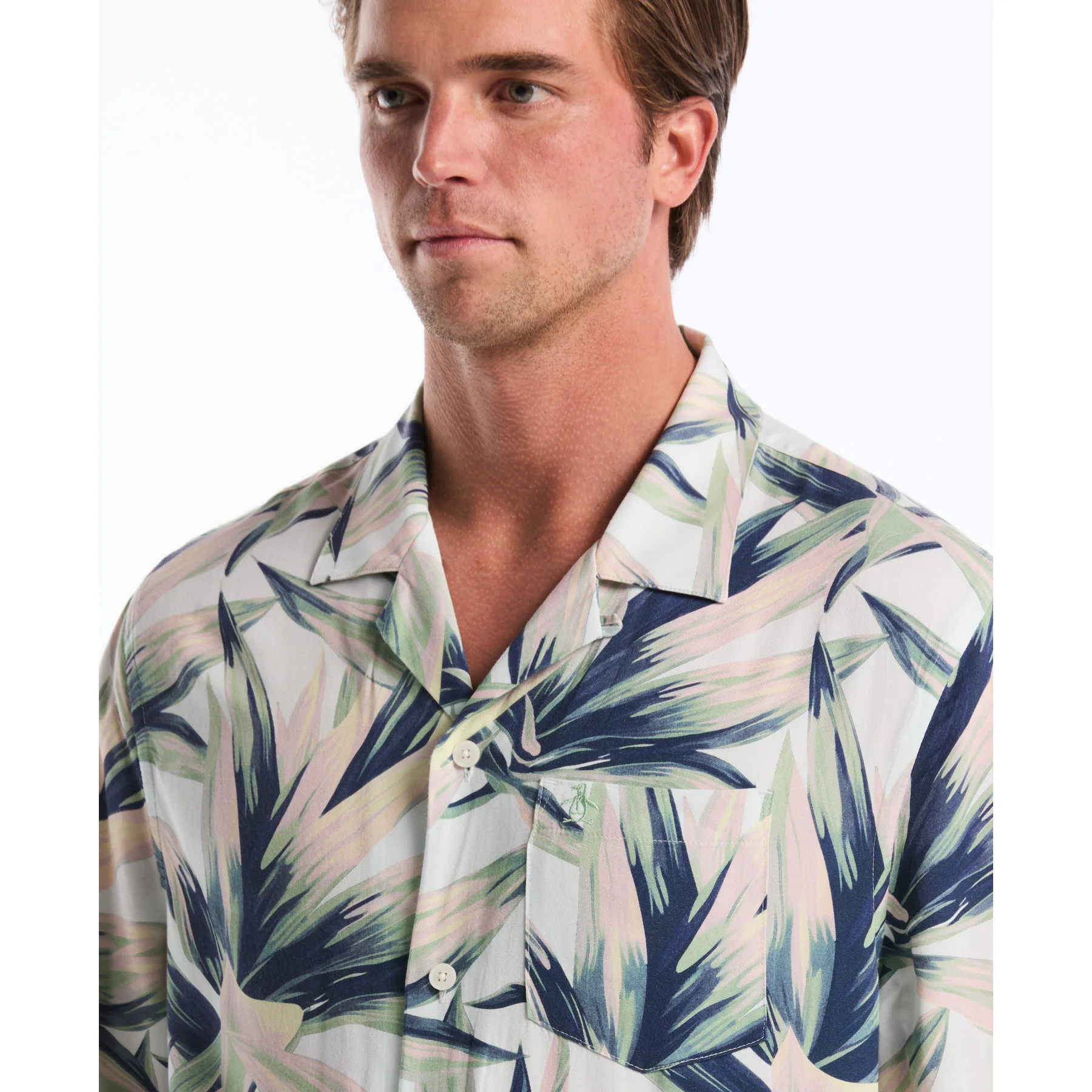 Succulent Print Short Sleeve Shirt In Bright White - Image 3