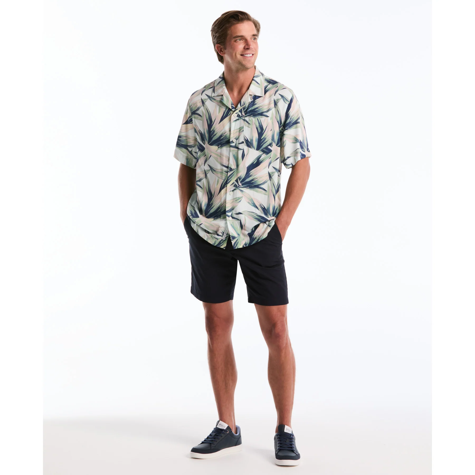 Succulent Print Short Sleeve Shirt In Bright White - Image 4