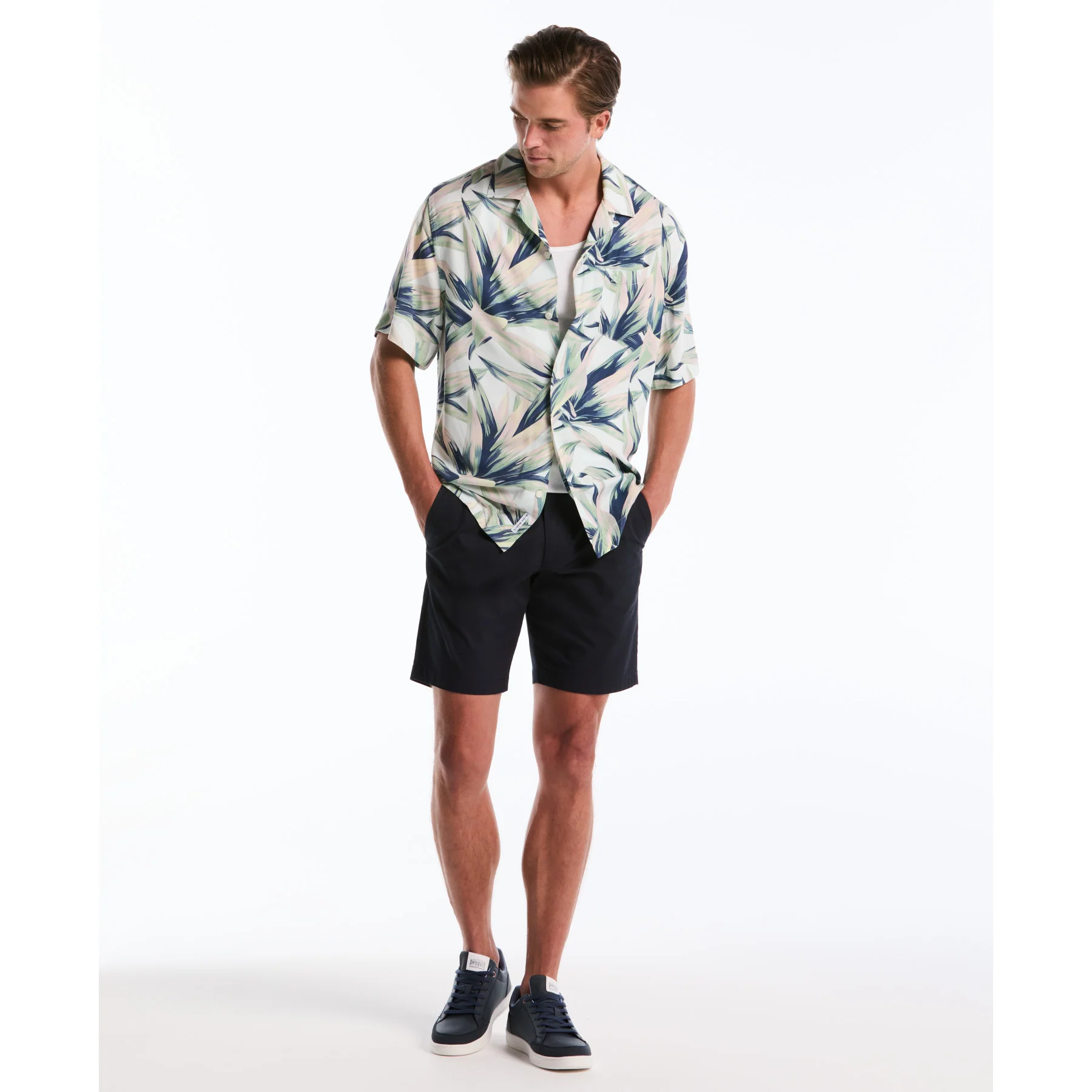 Succulent Print Short Sleeve Shirt In Bright White - Image 5