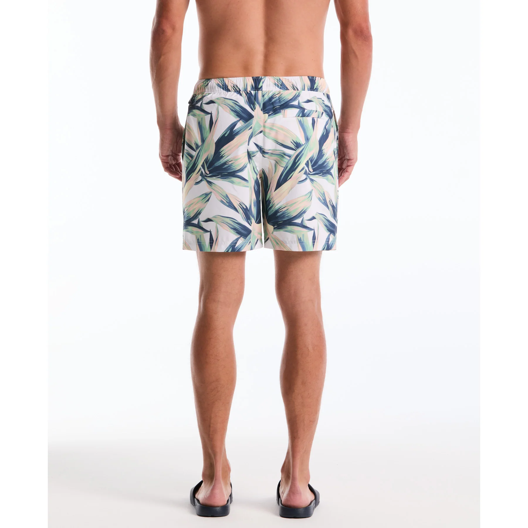 Succulent Print Swim Shorts In Bright White - Image 3