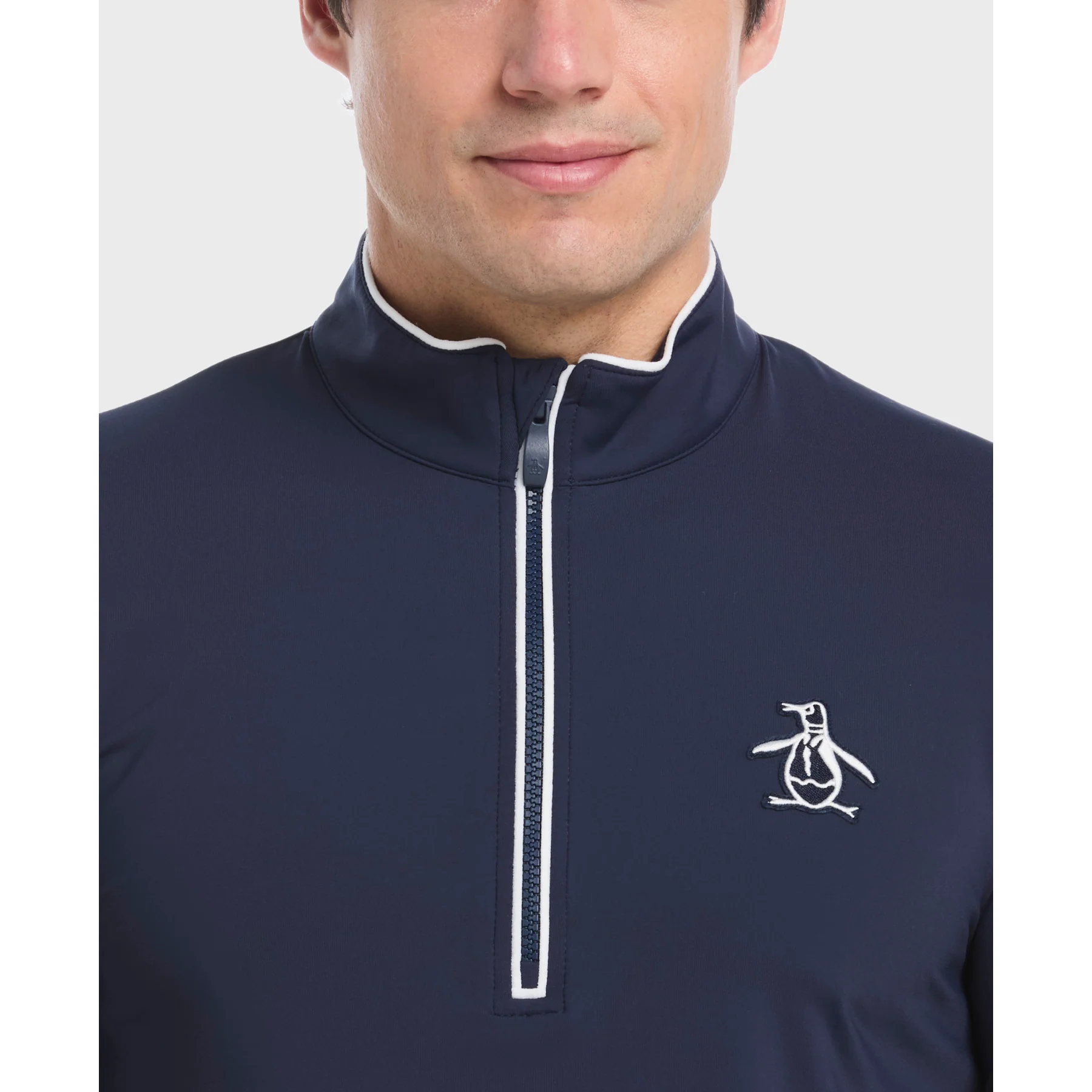 Technical Earl 1/4 Zip Golf Sweater In Black Iris - Image 3