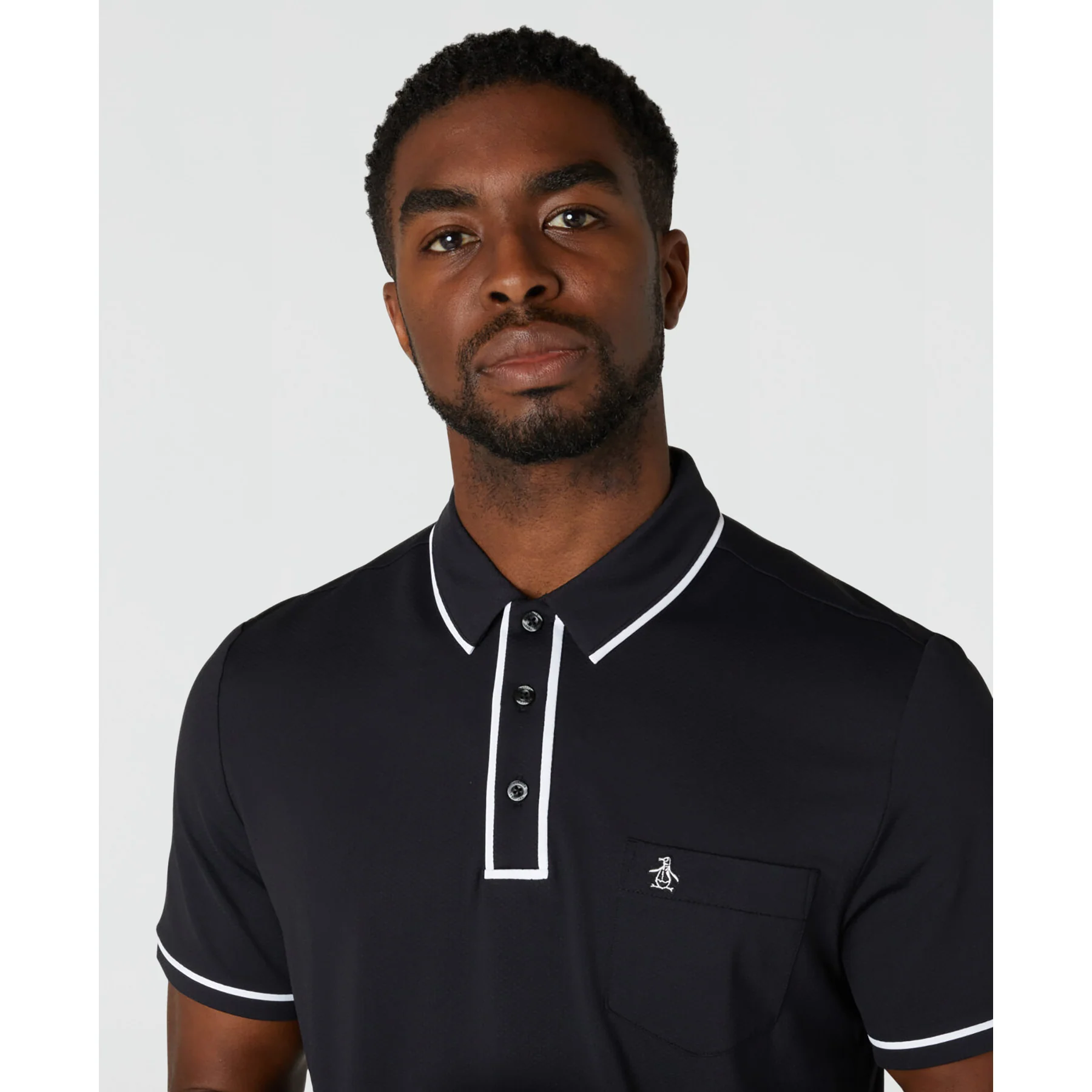 Technical Earl Short Sleeve Golf Polo Shirt In Caviar - Image 3