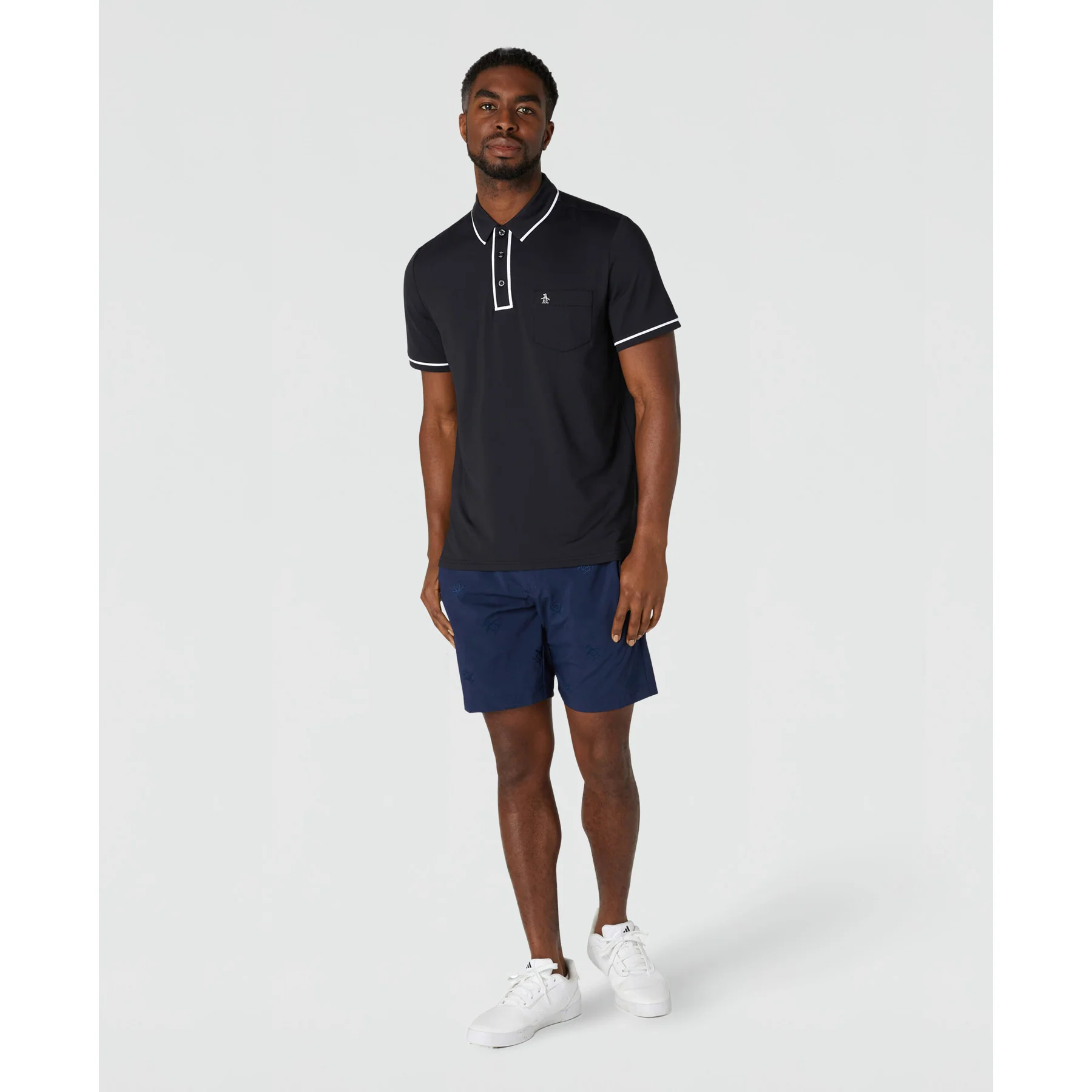 Technical Earl Short Sleeve Golf Polo Shirt In Caviar - Image 4