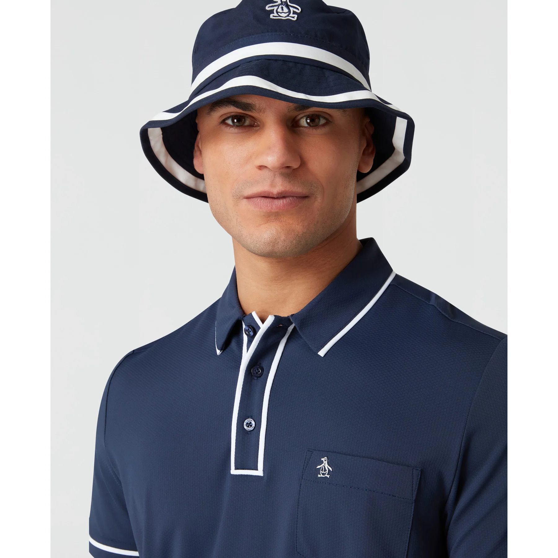 Technical Earl Short Sleeve Golf Polo Shirt In Black Iris - Image 3