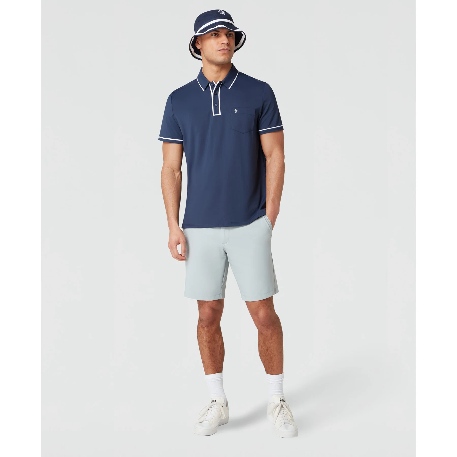 Technical Earl Short Sleeve Golf Polo Shirt In Black Iris - Image 4