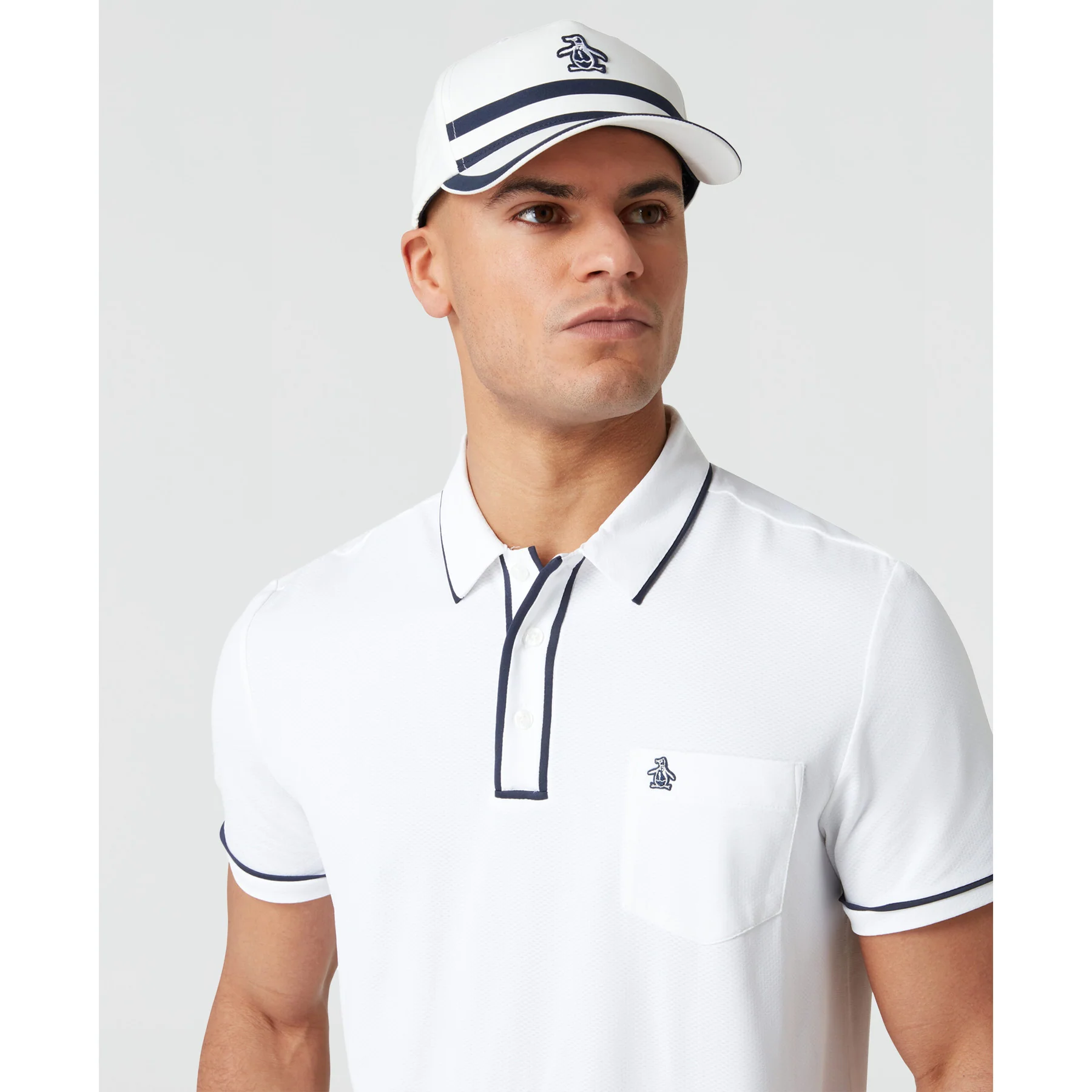 Technical Earl Short Sleeve Golf Polo Shirt In Bright White - Image 3