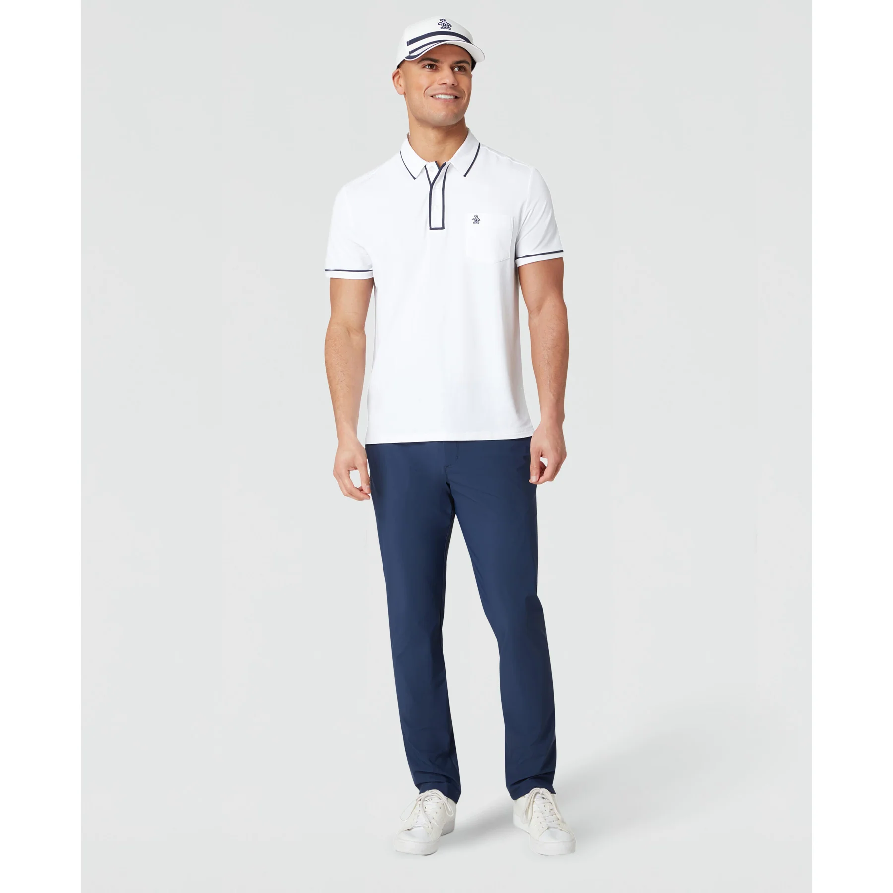 Technical Earl Short Sleeve Golf Polo Shirt In Bright White - Image 4