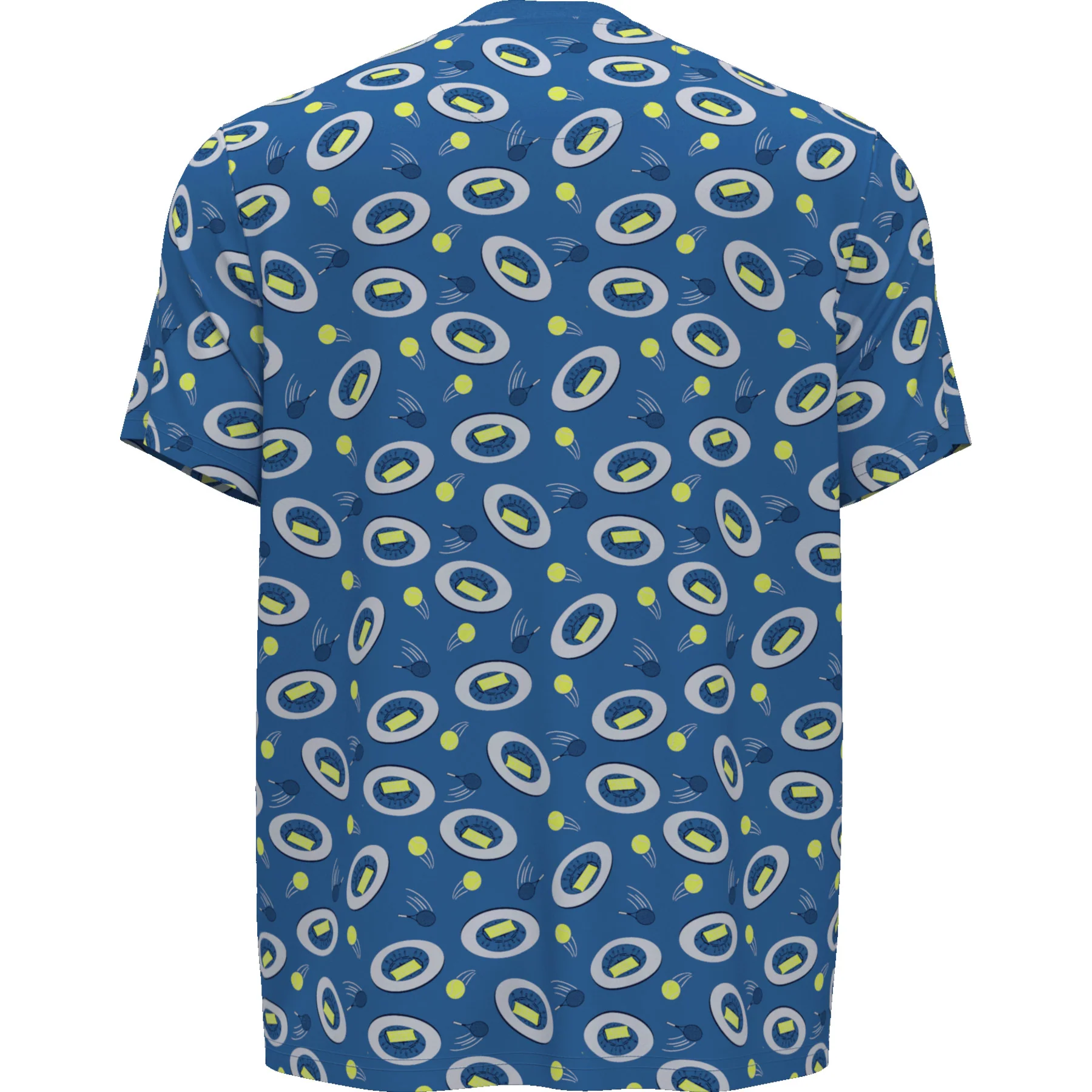 Print Crew Neck Tennis T-Shirt In Mediterranean Blue - Image 3