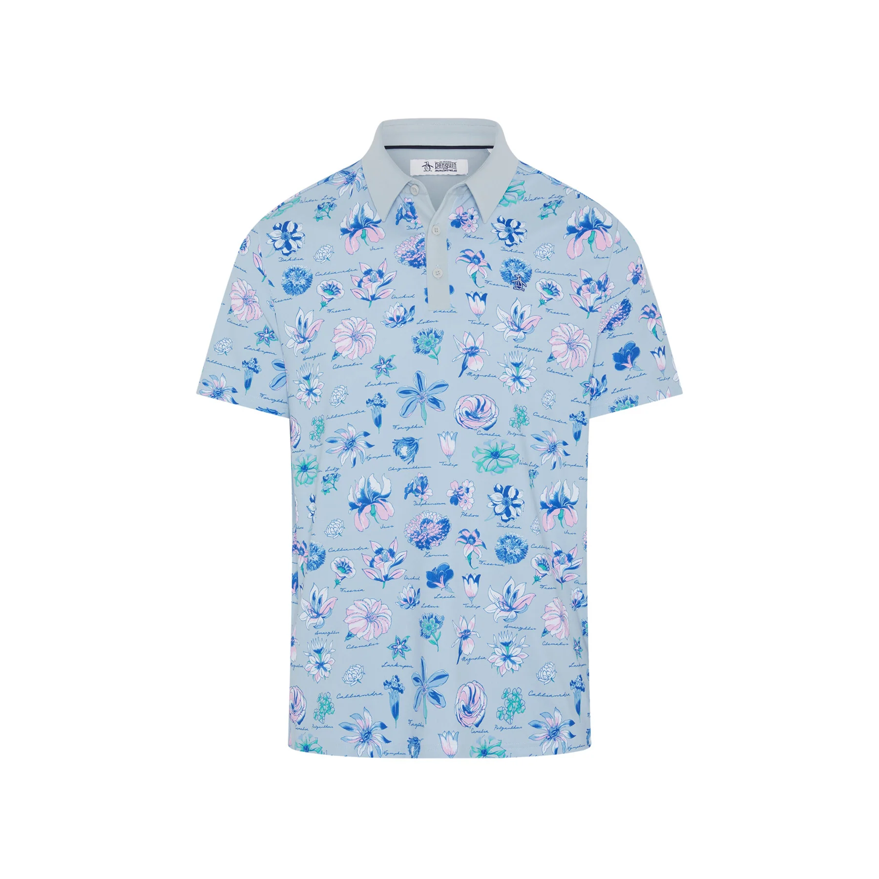 Textbook Floral Golf Polo In Gray Dawn - Image 6