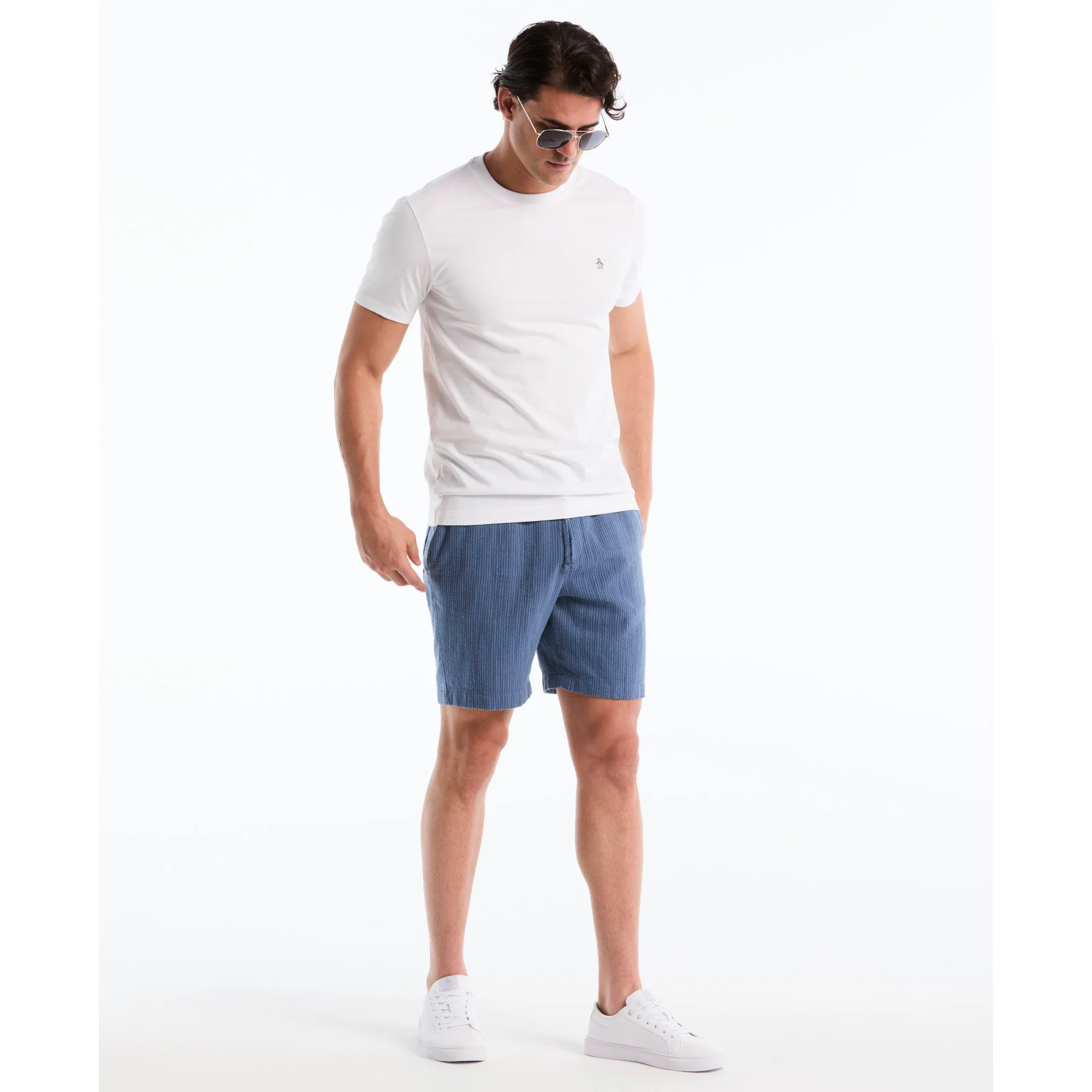 Textured Dobby Shorts In Sargasso Sea - Image 5