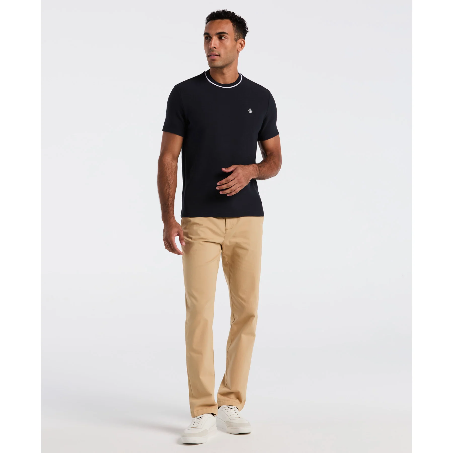 Textured Ringer T-Shirt In Dark Sapphire - Image 4