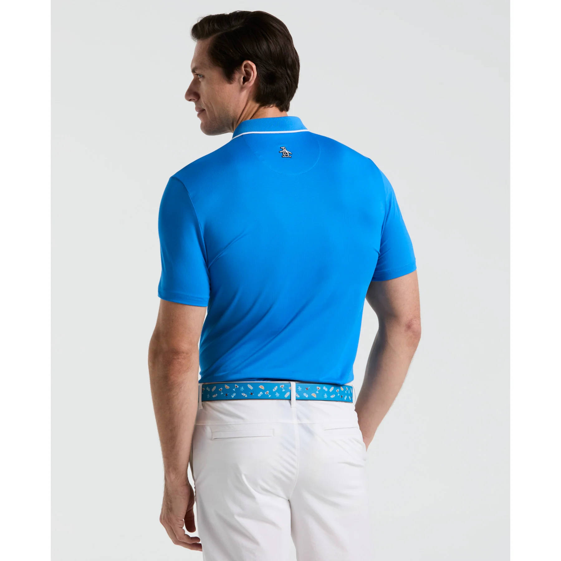 The Caddy Golf Polo Shirt In French Blue - Image 2
