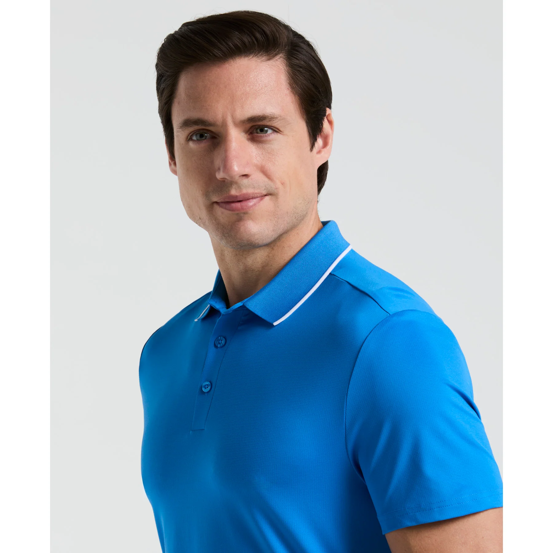 The Caddy Golf Polo Shirt In French Blue - Image 3