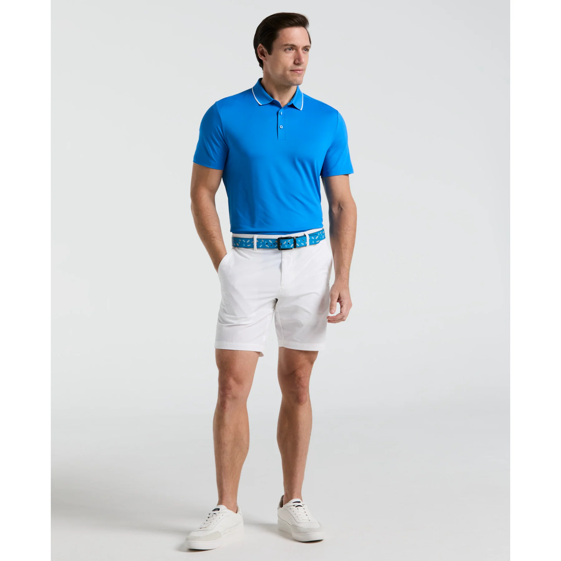 The Caddy Golf Polo Shirt In French Blue - Image 4