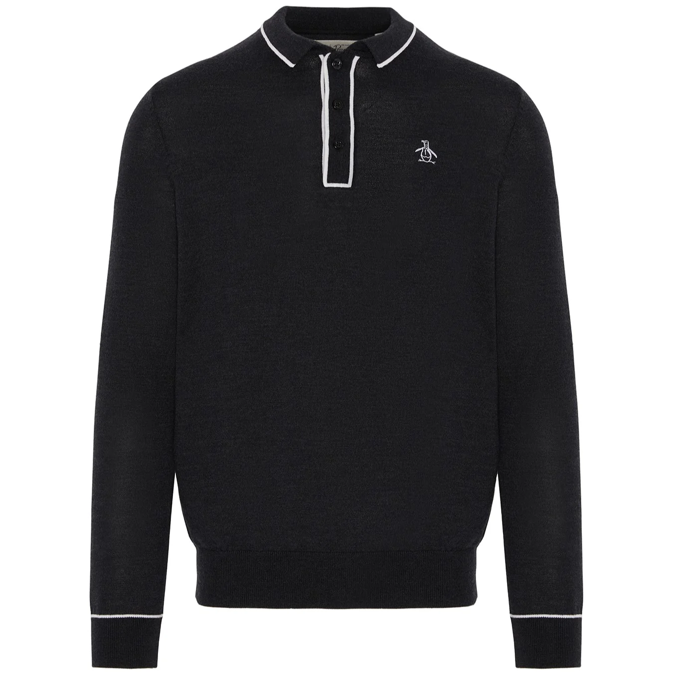 The Earl Merino Wool Blend Golf Sweater In Dark Caviar Heather - Image 3