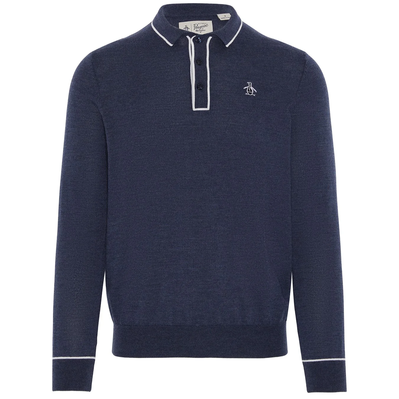 The Earl Merino Wool Blend Golf Sweater In Black Iris Bijou Heather - Image 3