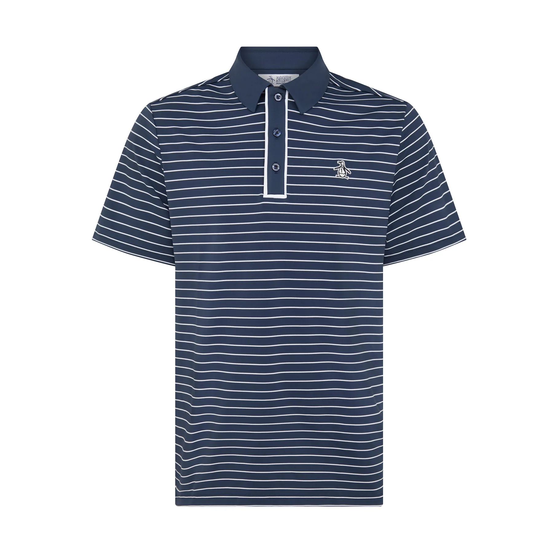 The Heritage Stripe Golf Polo Shirt In Black Iris - Image 5