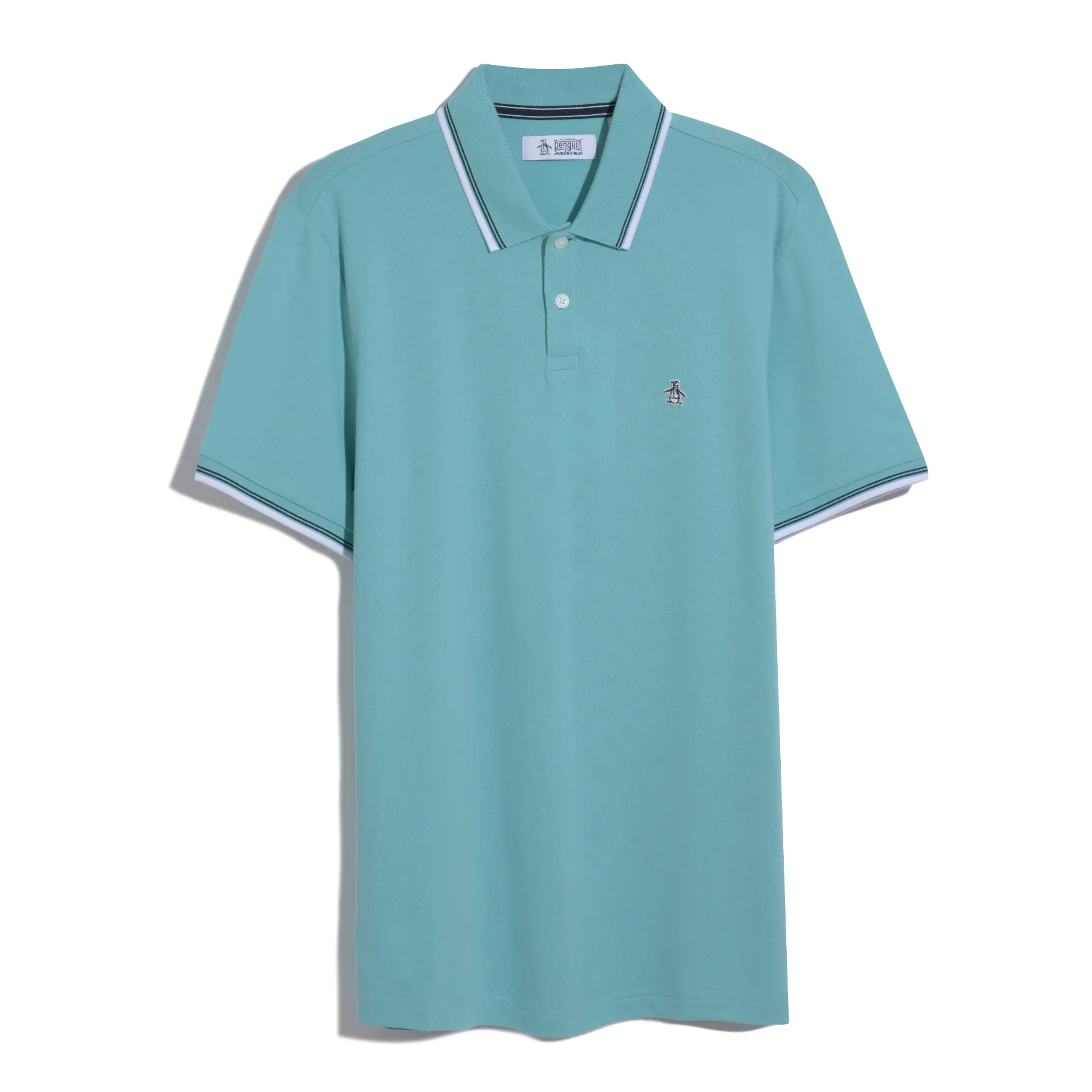 Tipped Pique Polo Shirt In Aquarelle - Image 6