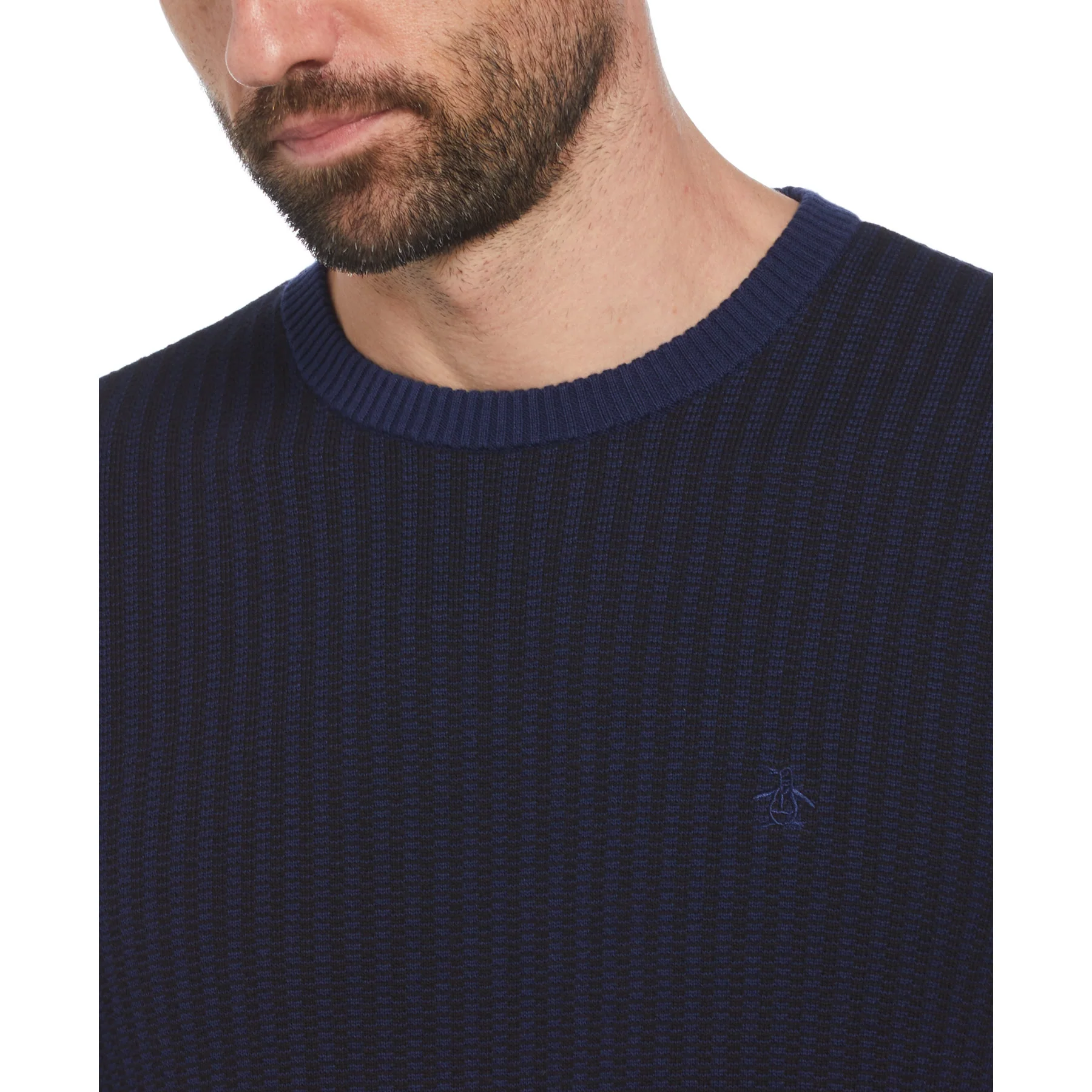 Tonal Jacquard Jumper In Medieval Blue - Image 3