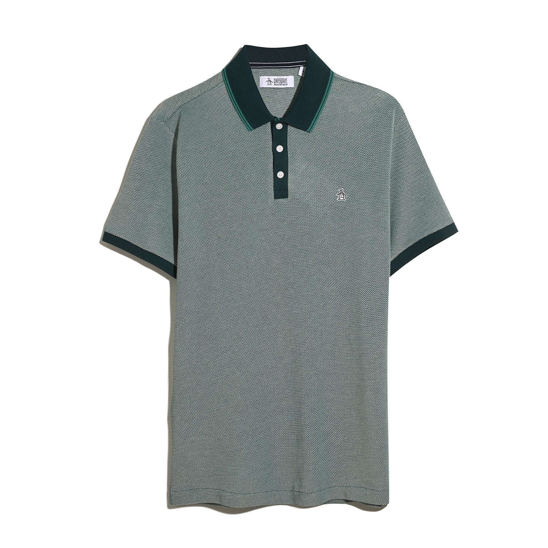 Tricolour Pique Polo Shirt In Reflecting Pond - Image 5