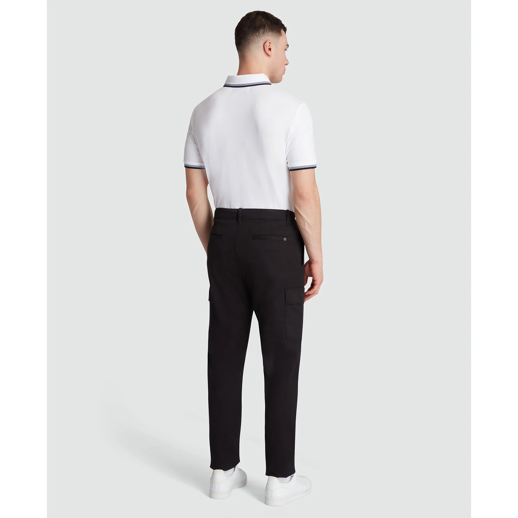 Twill Cargo Trousers In True Black - Image 2