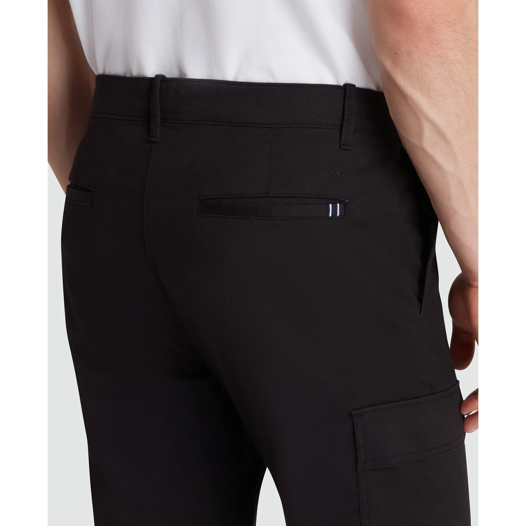 Twill Cargo Trousers In True Black - Image 4