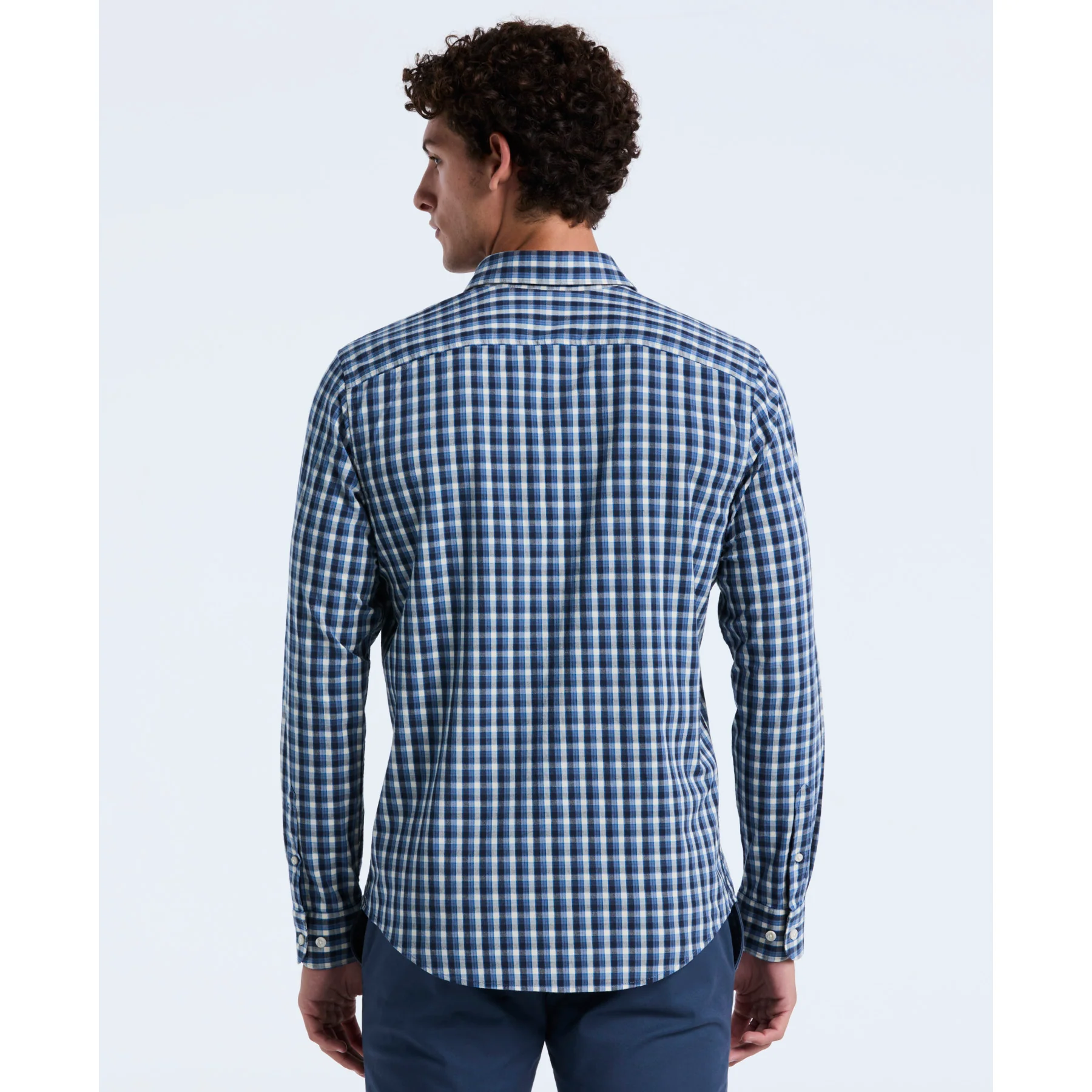 Twill Check Shirt In Copen Blue - Image 2