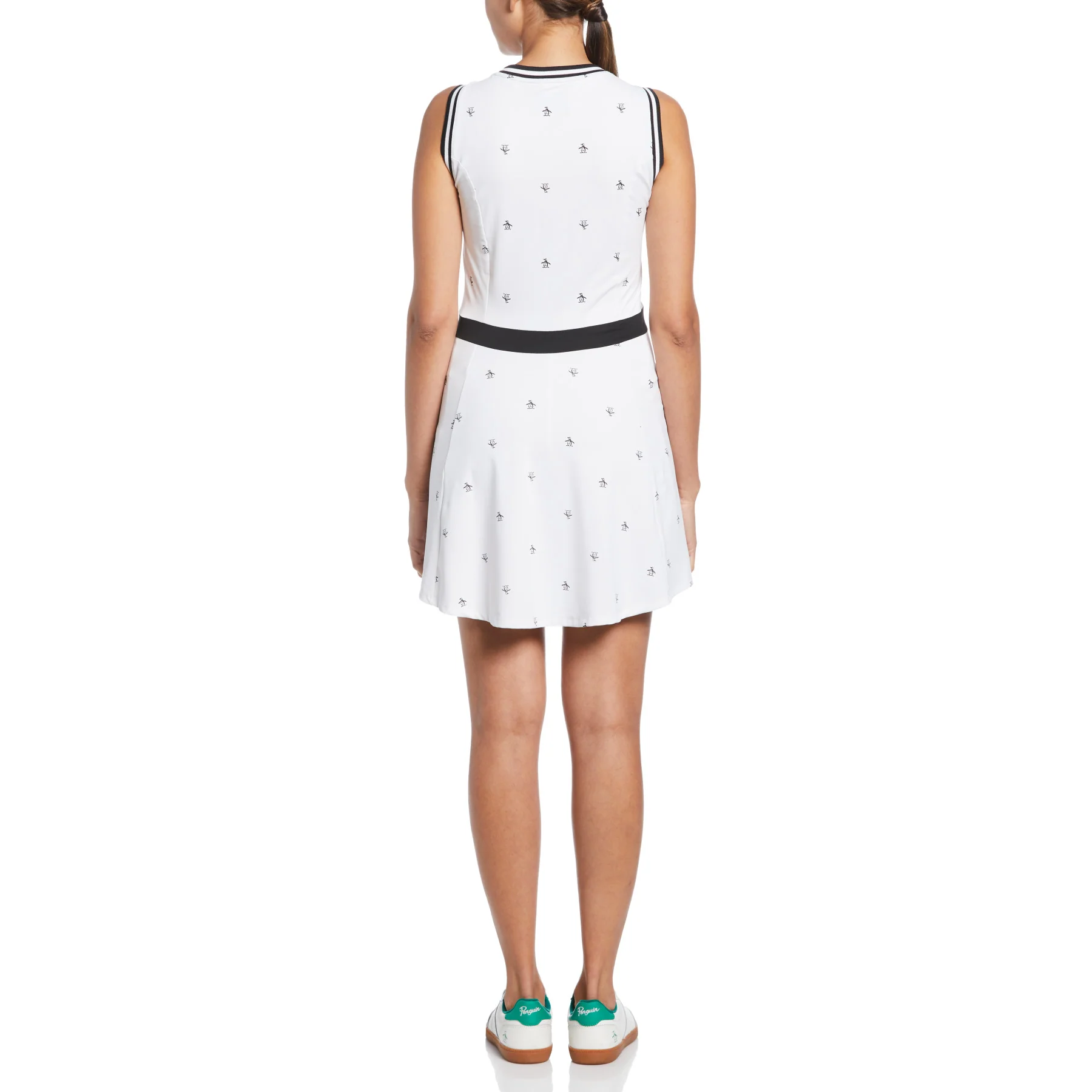 Women's V-Neck Allover Pete Print Tennis Dress In Bright White - Image 2