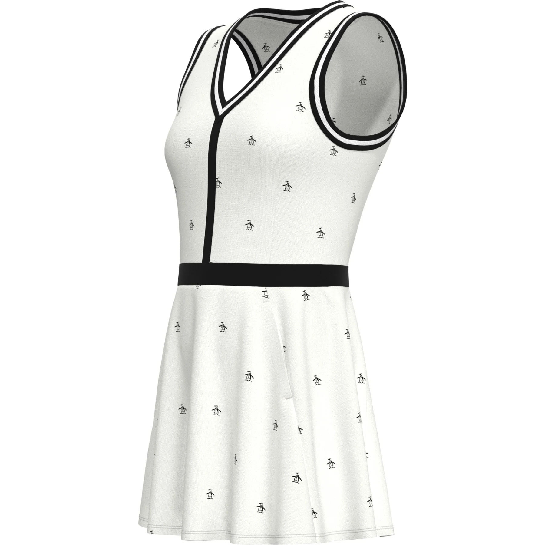 Women's V-Neck Allover Pete Print Tennis Dress In Bright White - Image 6