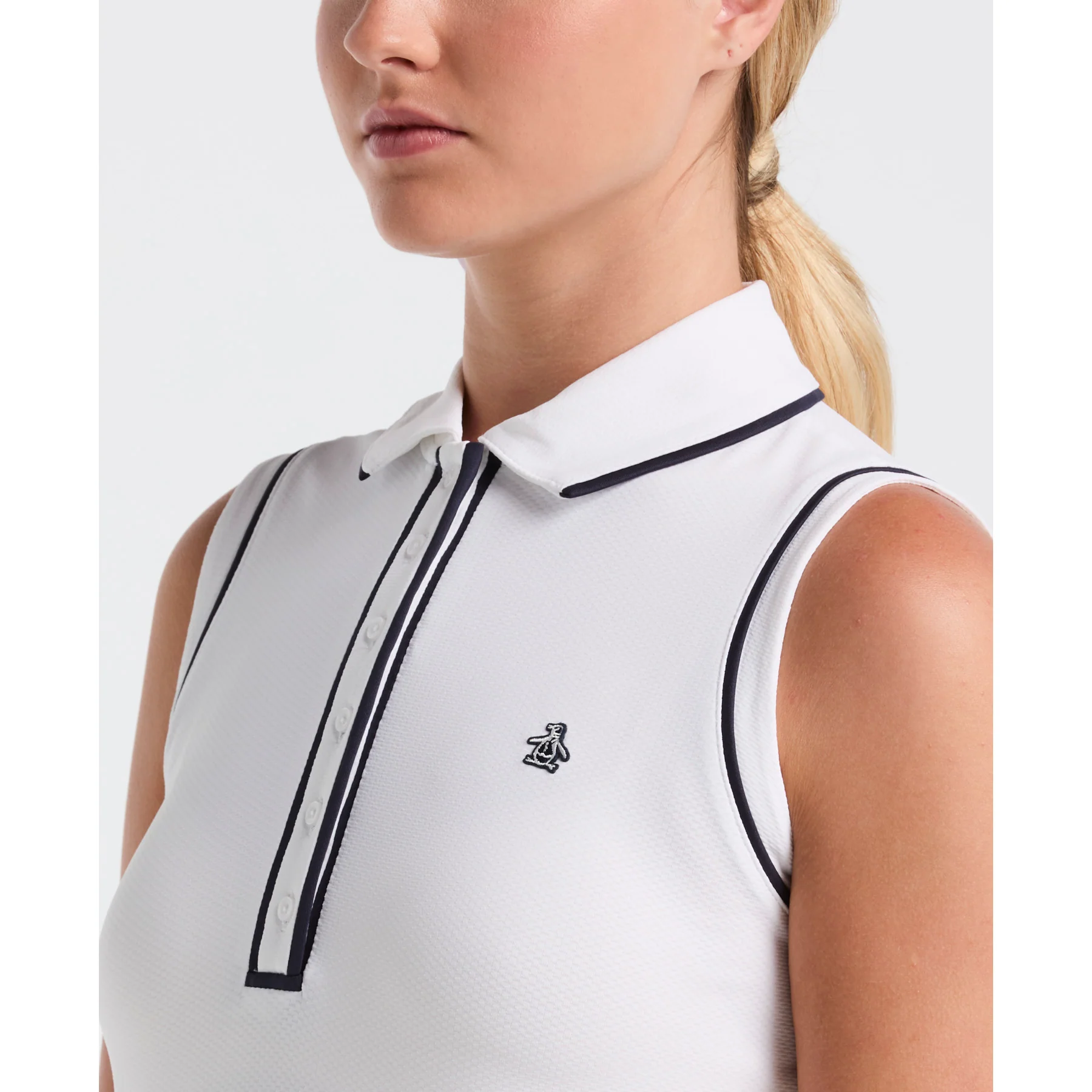 Women's Veronica Sleeveless Golf Polo In Bright White - Image 3