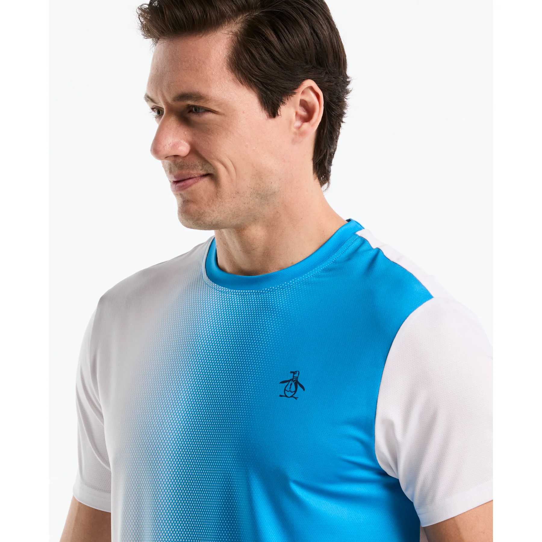 Vertical Ombre Tennis T-Shirt In Malibu Blue - Image 3