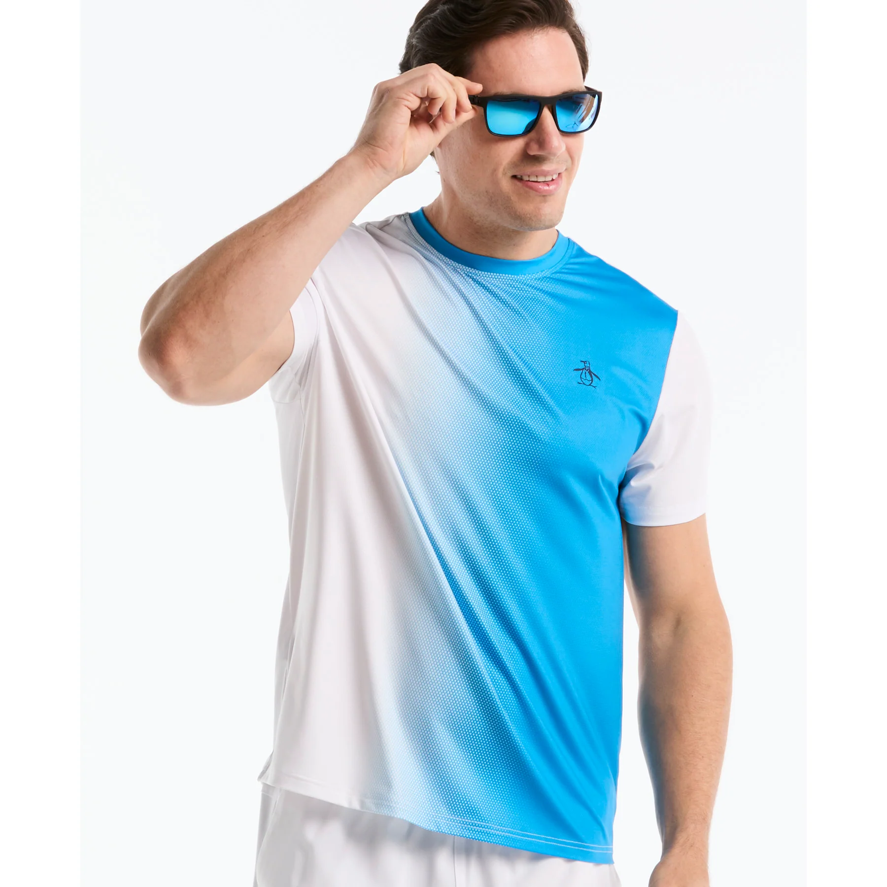 Vertical Ombre Tennis T-Shirt In Malibu Blue - Image 5