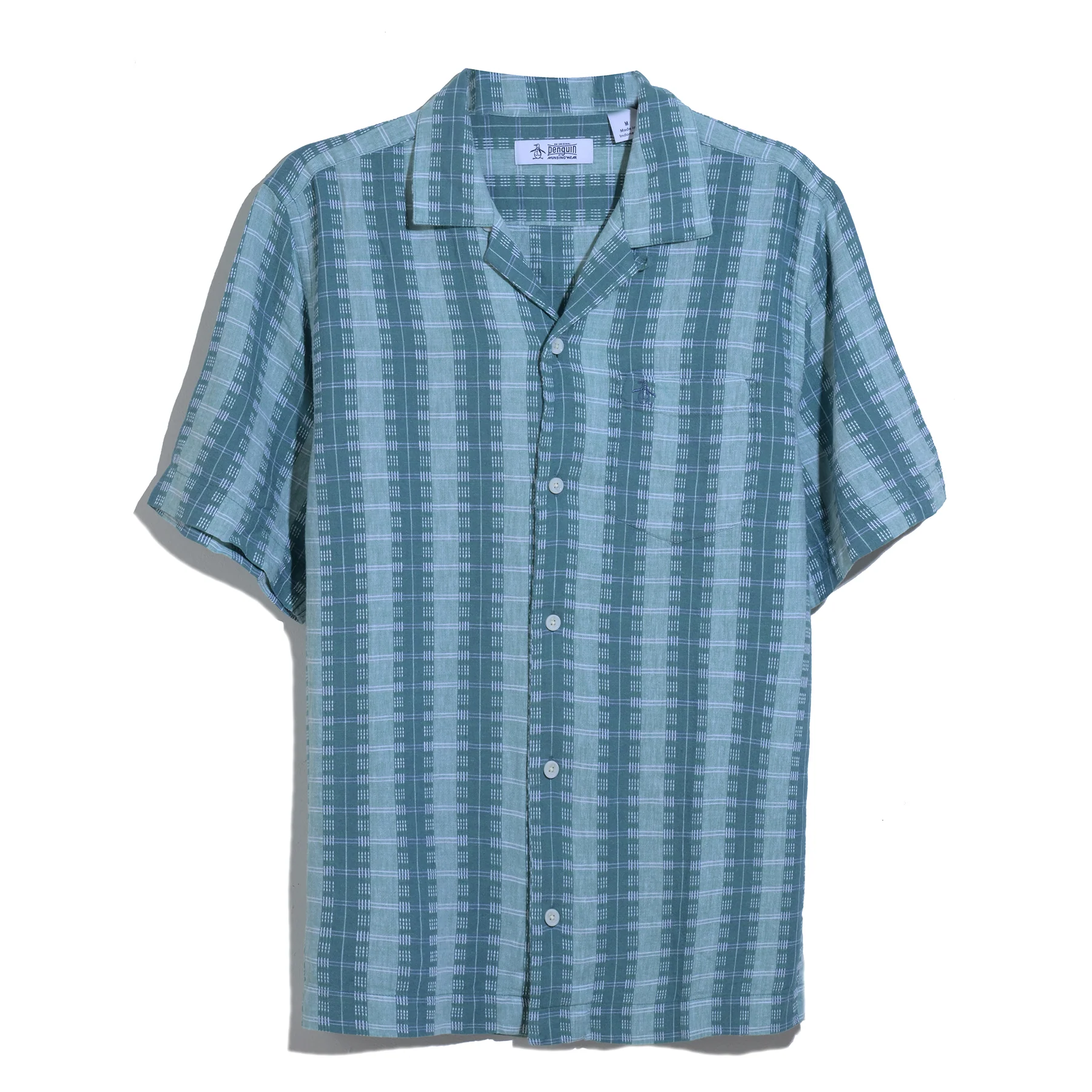 Vertical Pattern Short Sleeve Shirt In Copen Blue - Image 6
