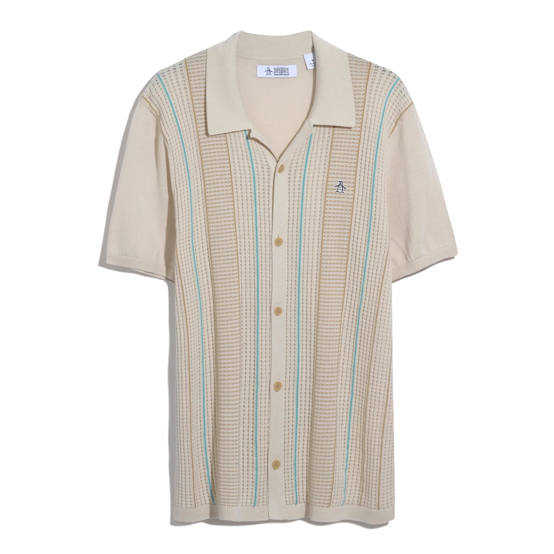Vertical Stripe Sweater Polo In Birch - Image 6