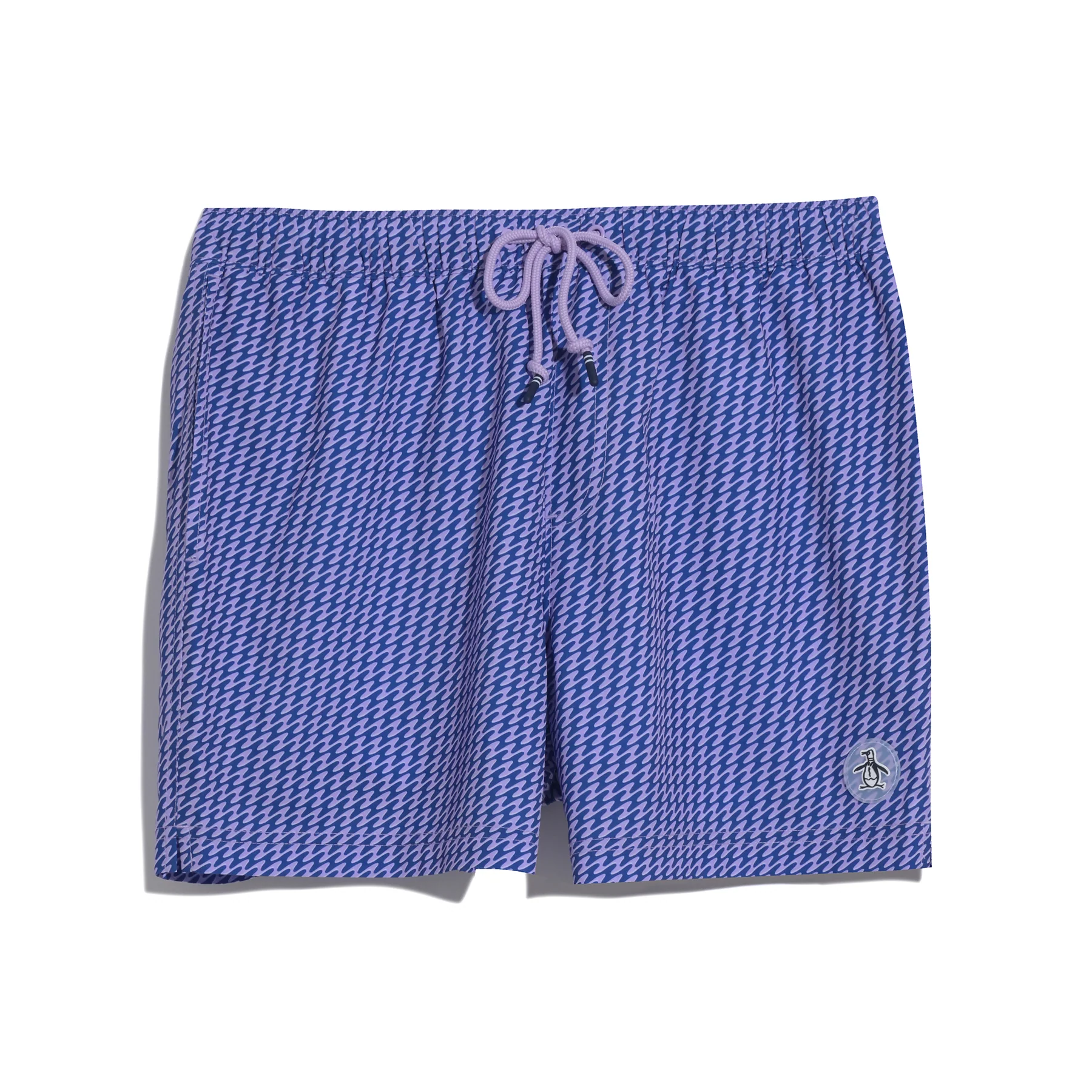 Wavy Lines Print Swim Shorts In Mazarine Blue - Image 6