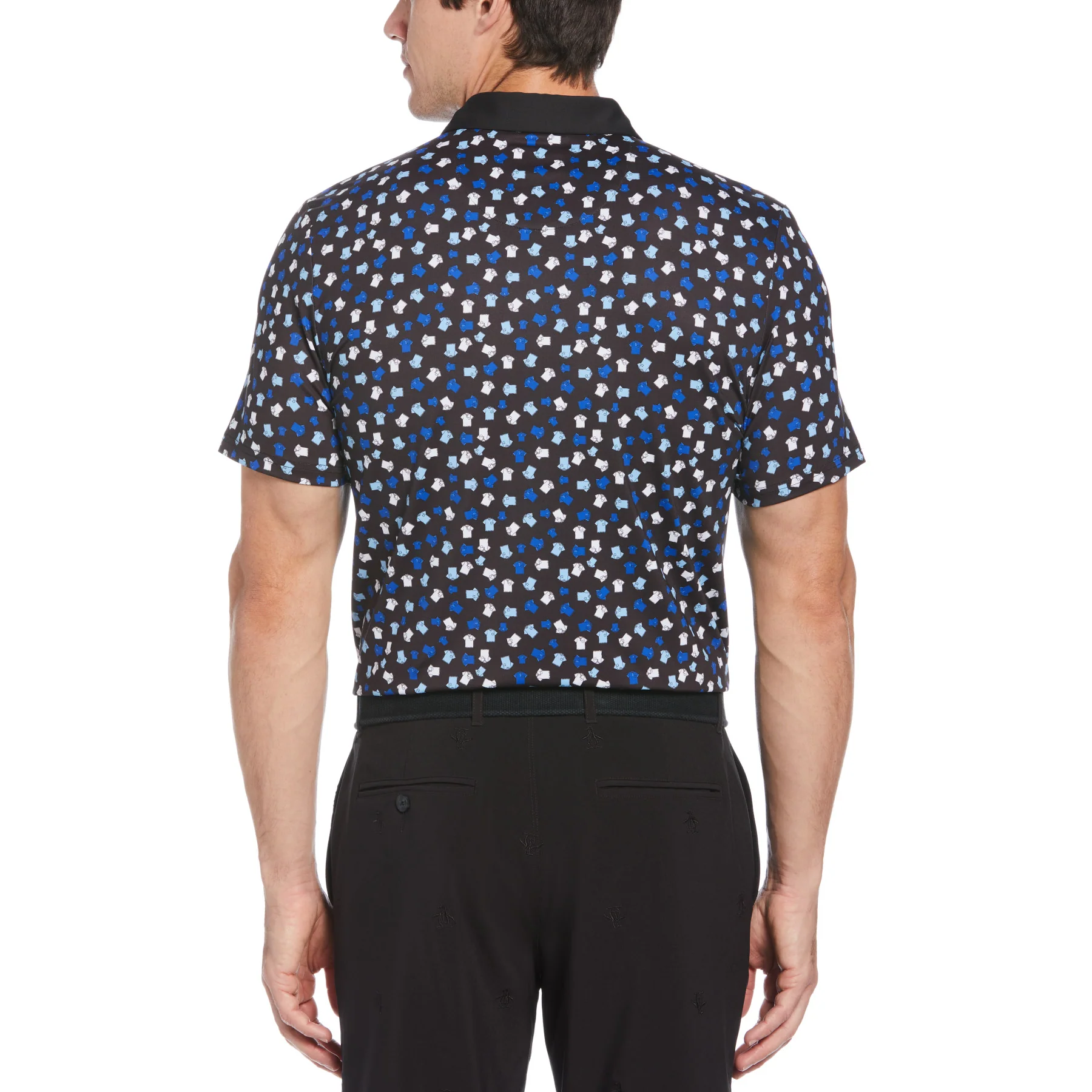 Whimsical Earl Print Golf Polo In Caviar - Image 2