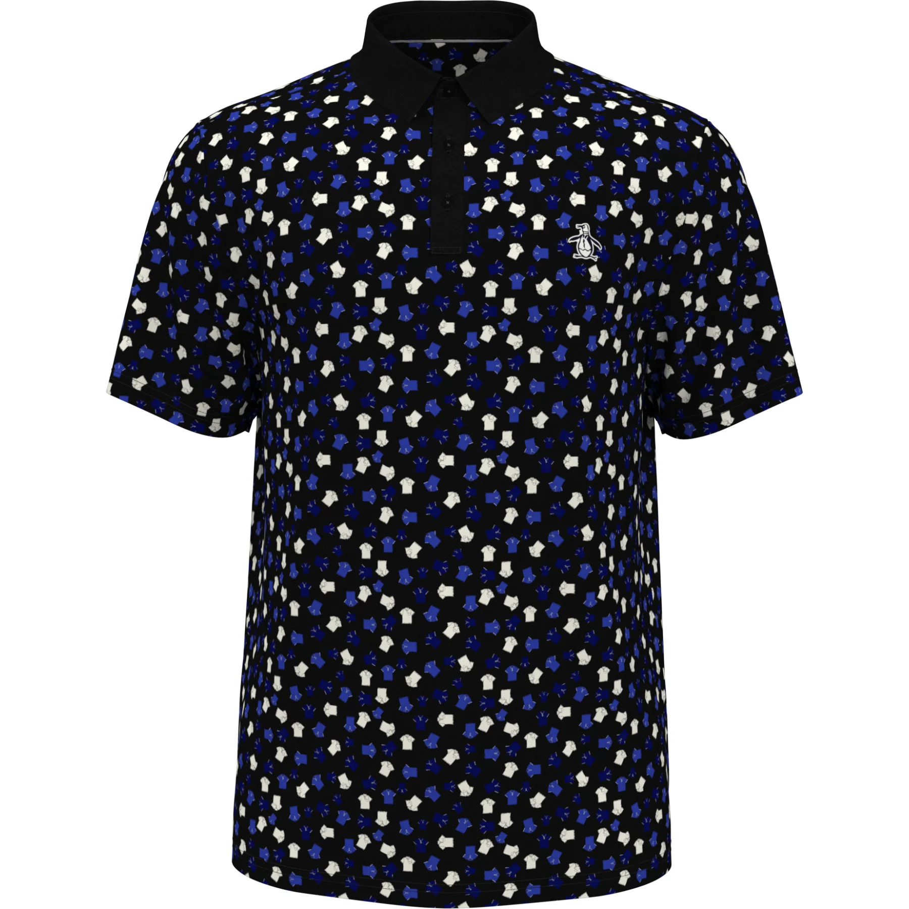 Whimsical Earl Print Golf Polo In Caviar - Image 3