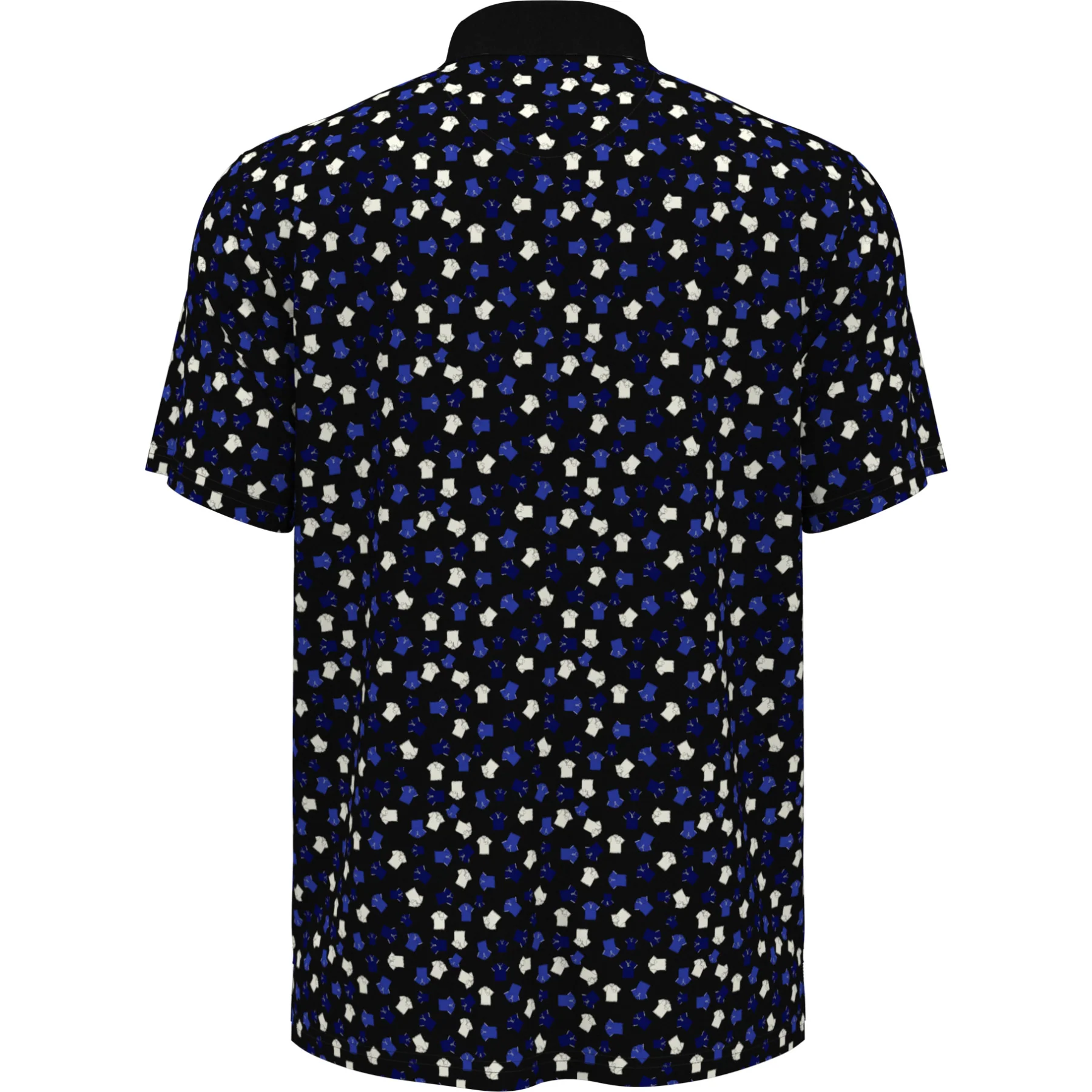 Whimsical Earl Print Golf Polo In Caviar - Image 4
