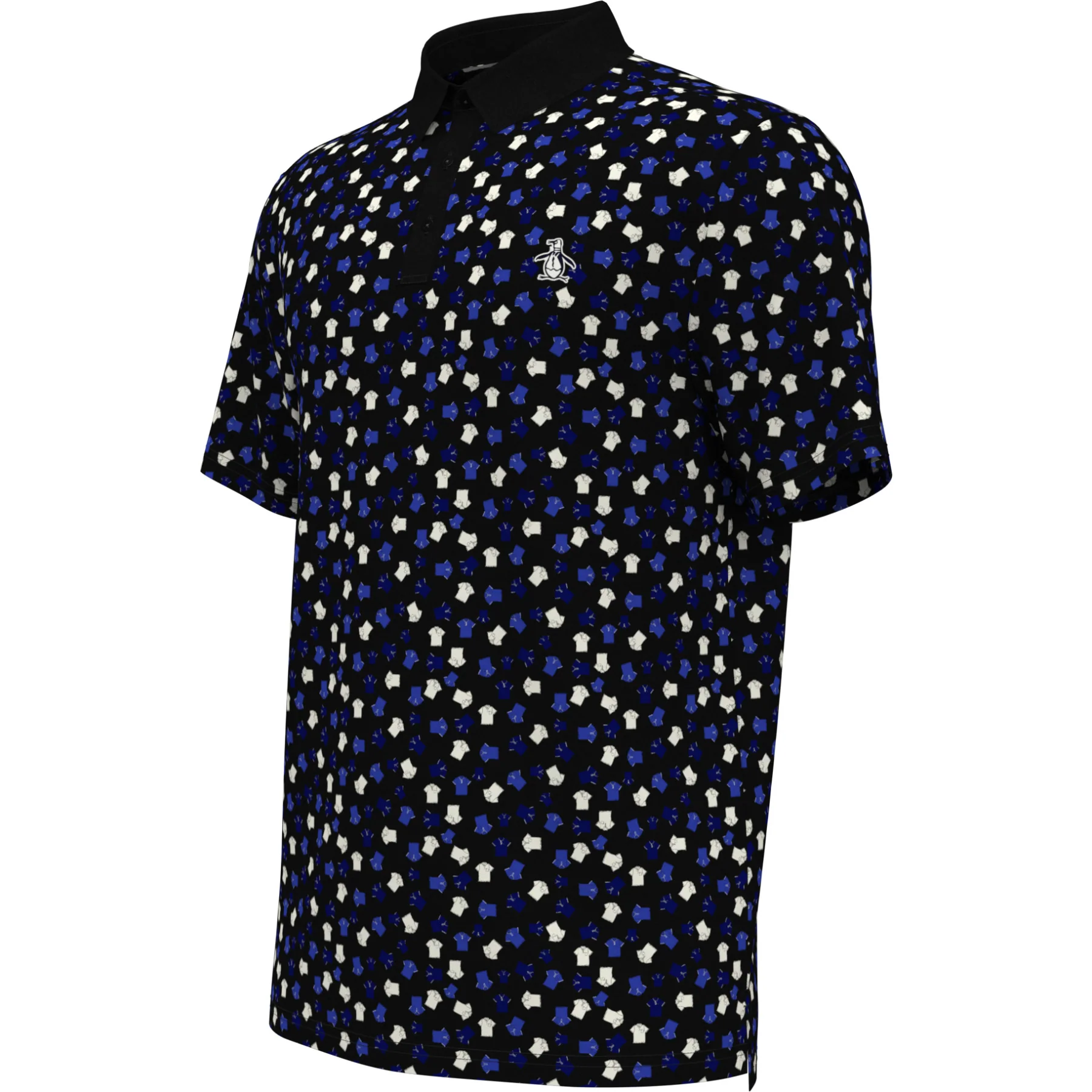 Whimsical Earl Print Golf Polo In Caviar - Image 5