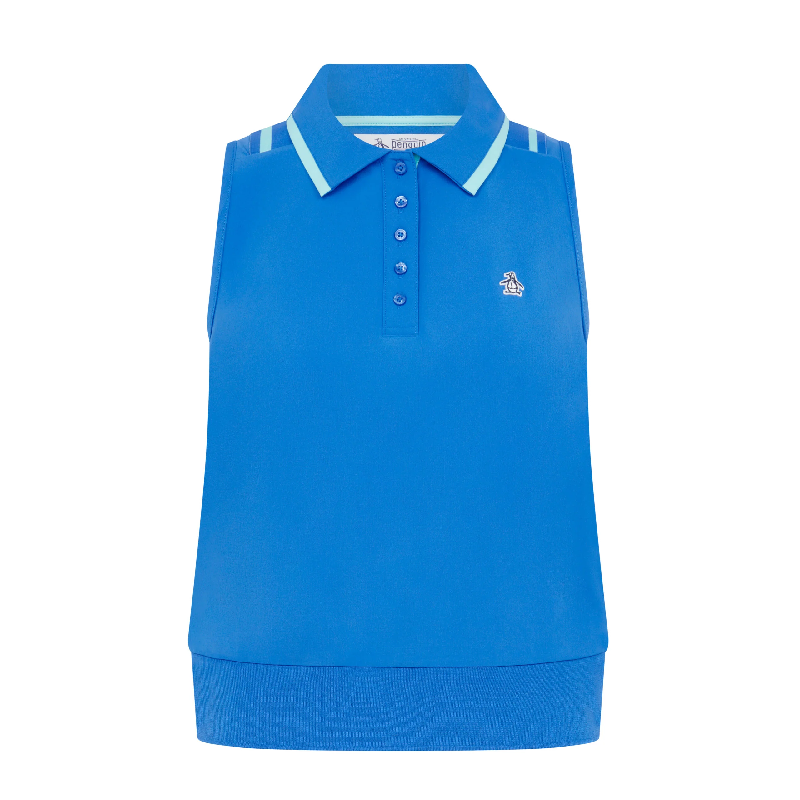 Women's Colour Block Golf Polo Shirt In French Blue - Image 5