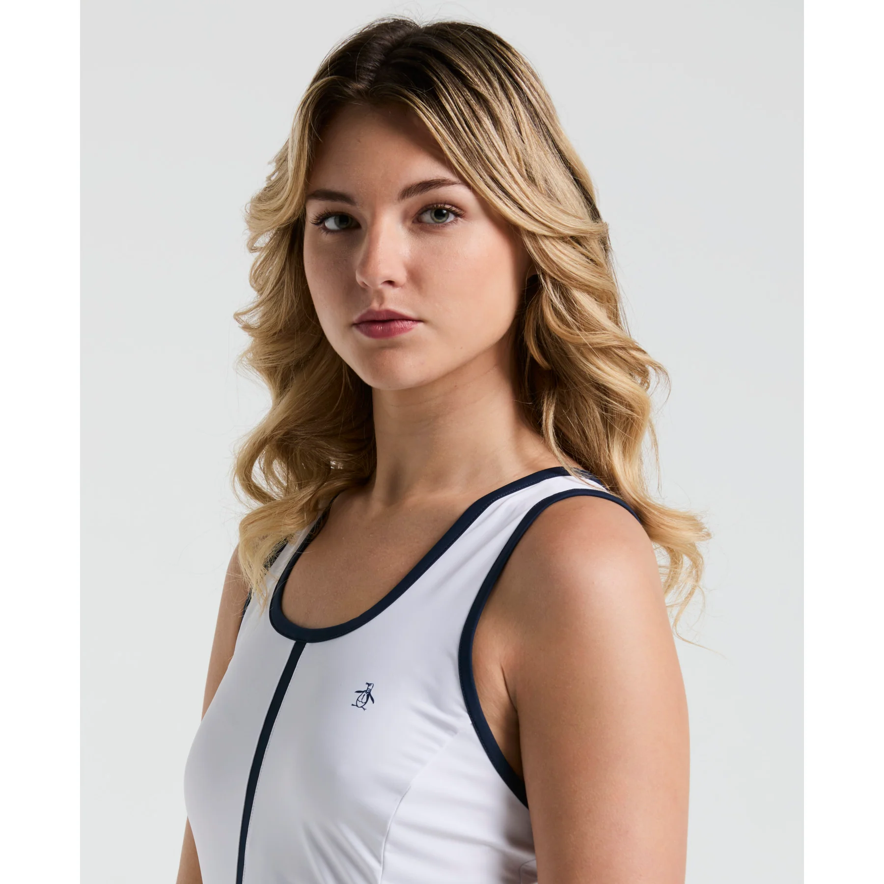 Women's Colour Block Tennis Dress In Bright White - Image 3