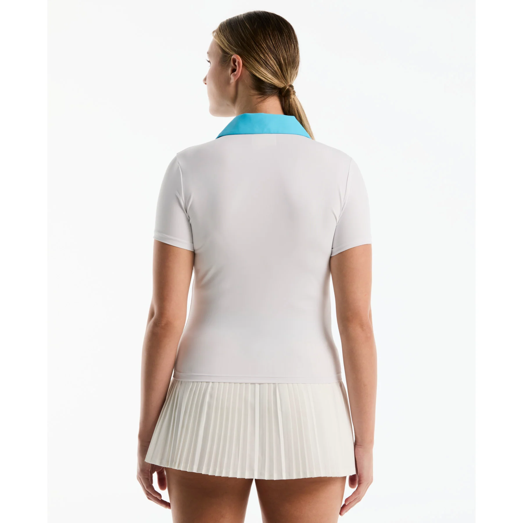 Women's Colour Block Tennis Polo Tank In Bright White - Image 2