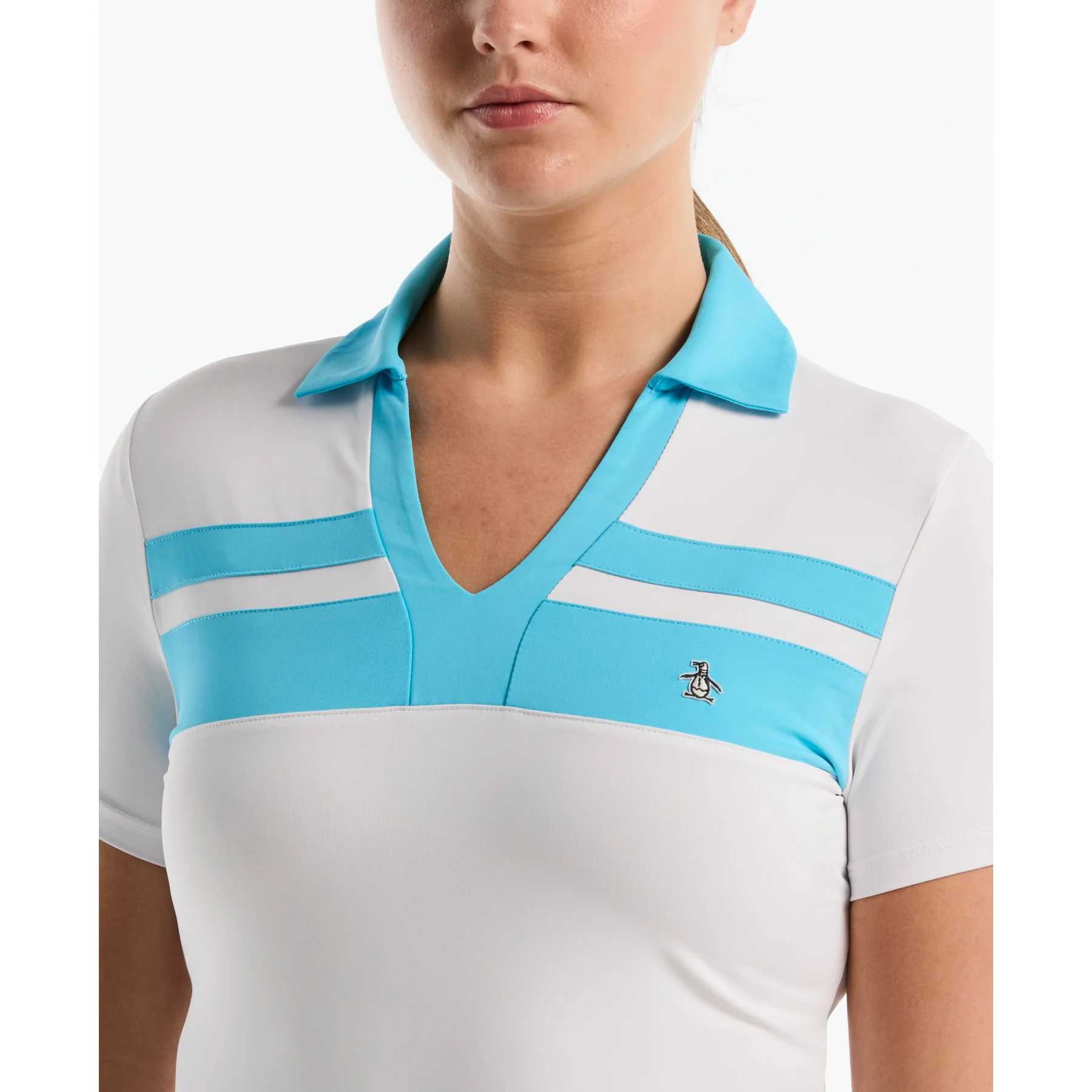Women's Colour Block Tennis Polo Tank In Bright White - Image 3