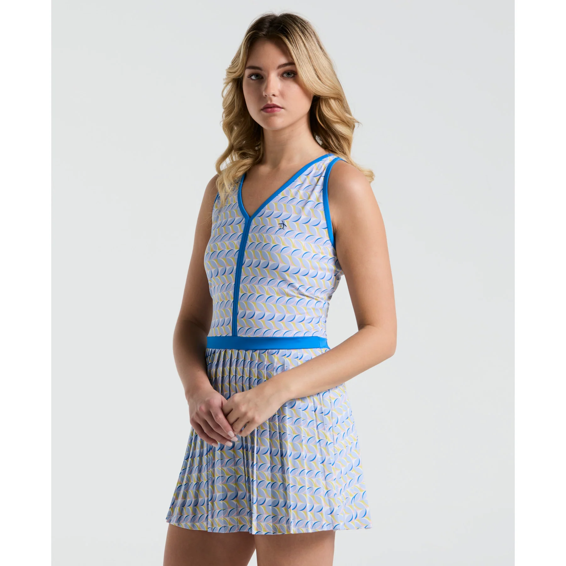 Women's Cut-Out Tennis Dress With Pleats In Bright White