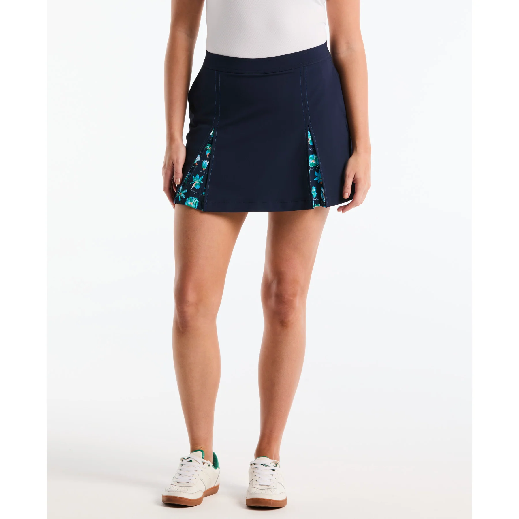 Women's Floral Pleated Golf Skort In Black Iris - Image 3